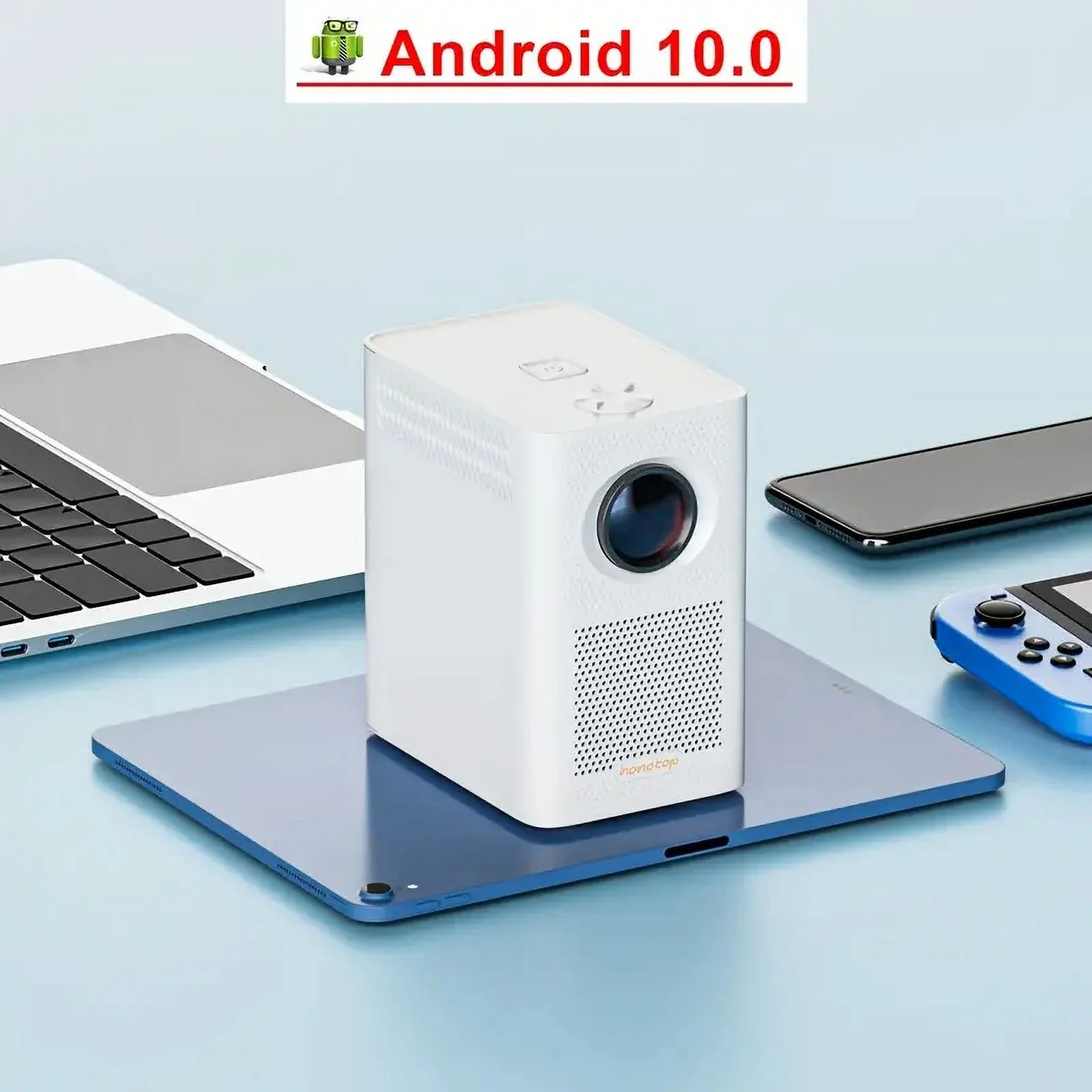 Android TV 10.0  Mini Projector 1080P  Video Movie Projector With 5G WiFi And BT  Outdoor Portable Projector  Compatible With IOS/Android/Windows/USB