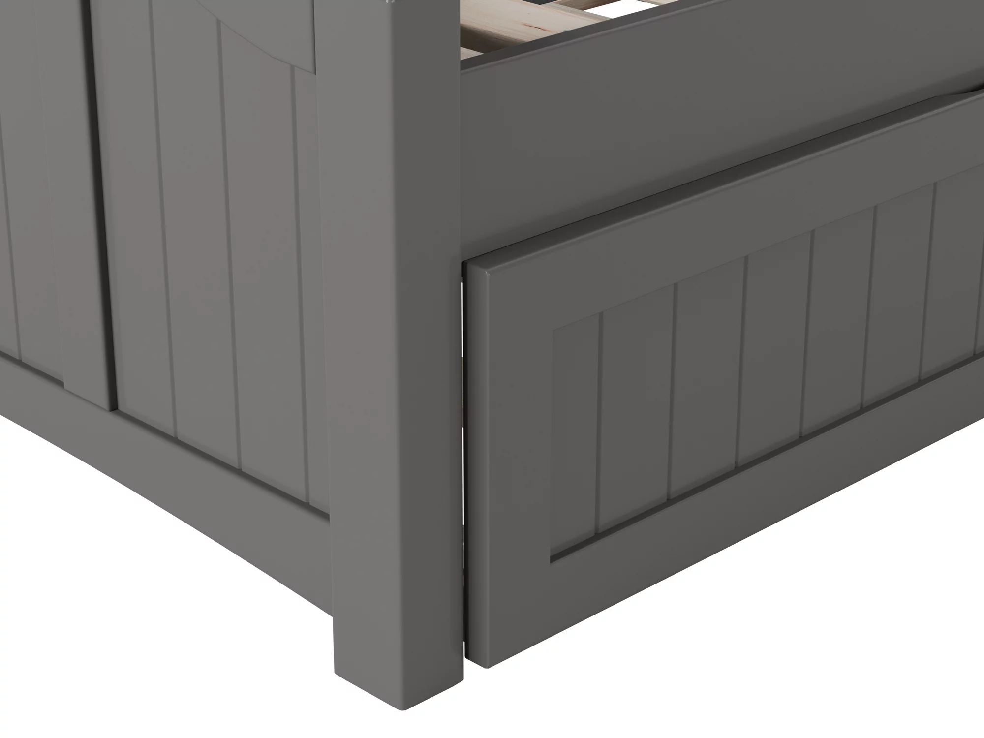 AFI Twin Daybed with Twin Trundle Roll Out Guest Bed in Solid Wood Cambridge Design, Grey