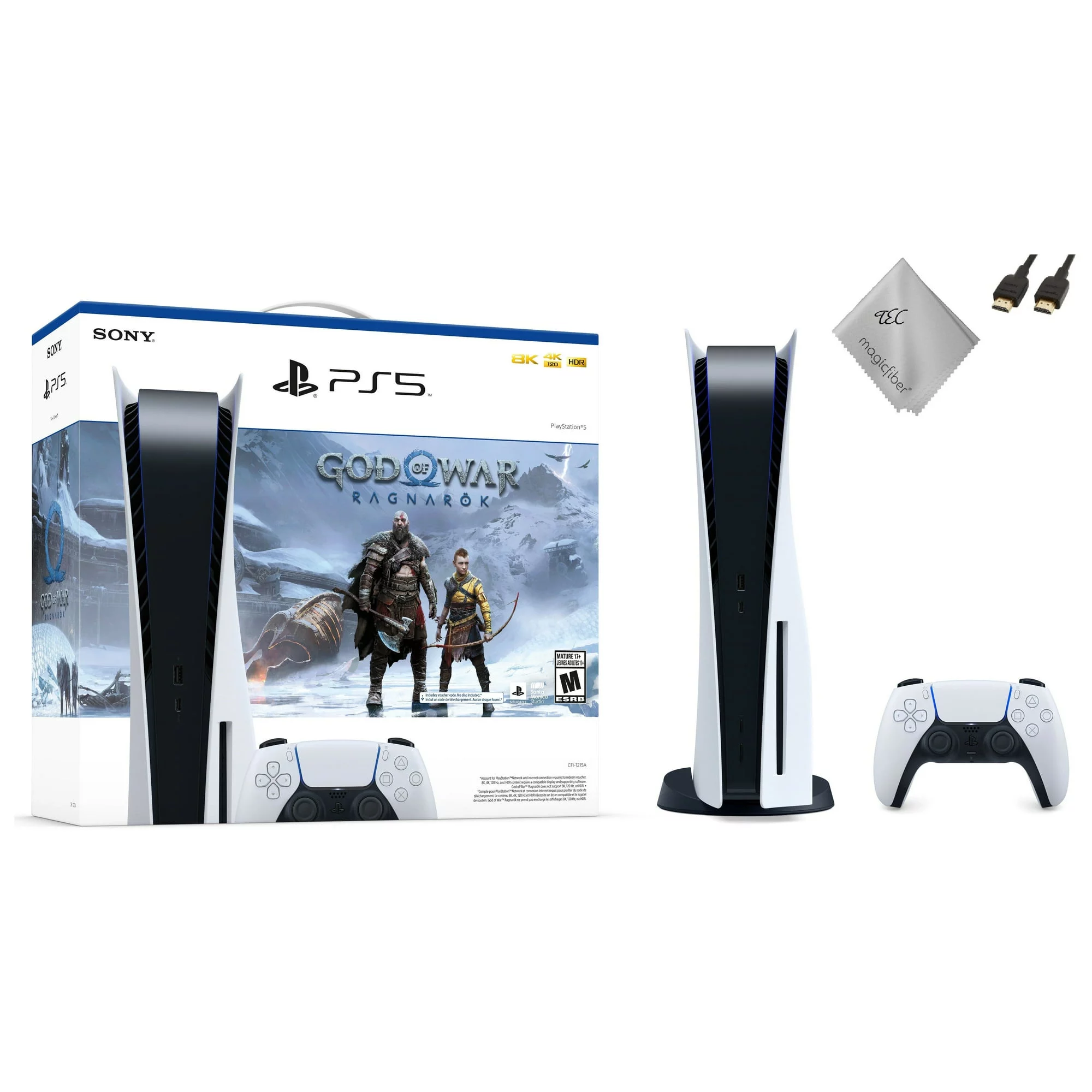 TEC Sony PlayStation_PS5 Gaming Console (Disc Version) with God of War(GOW) Ragnarök Bundle