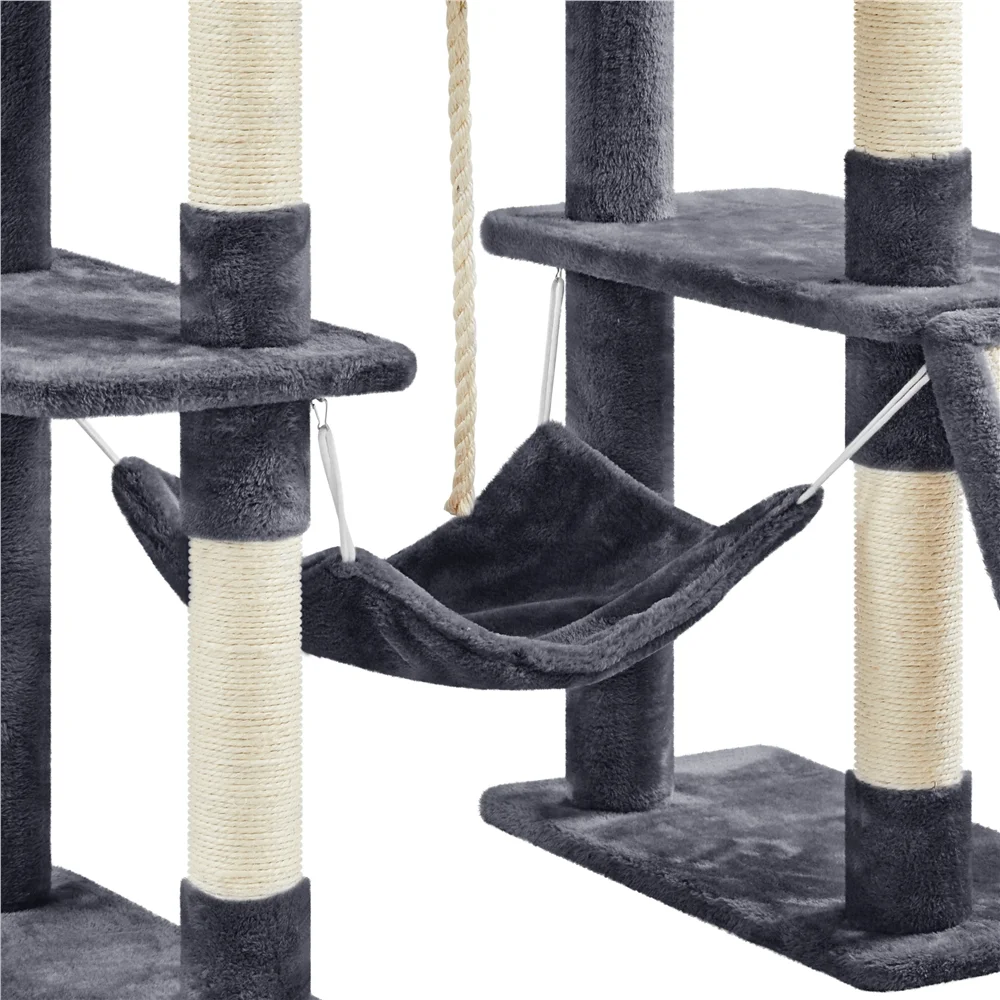 Easyfashion 82.5inch Multi Level Cat Tree, Dark Gray