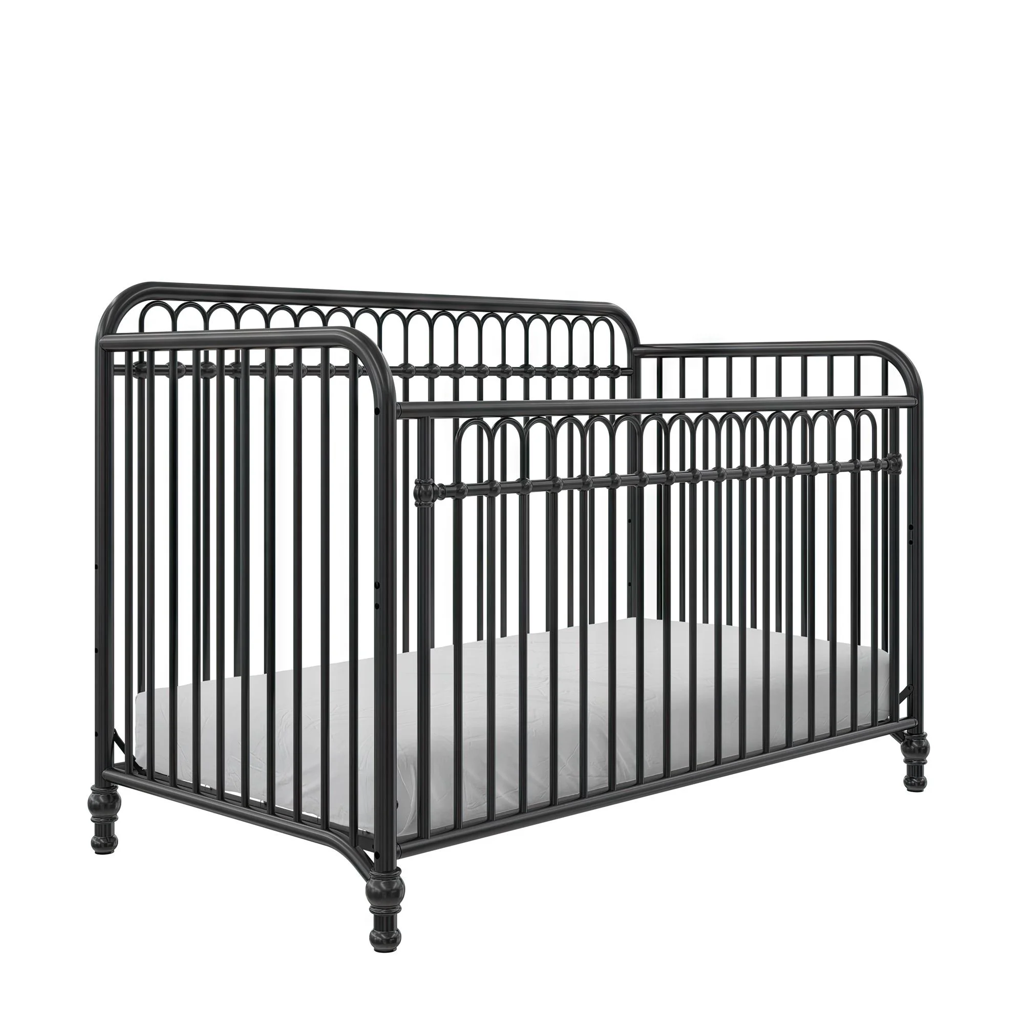 Little Seeds Raven 3-in-1 Convertible Metal Crib, Nursery Furniture, Black