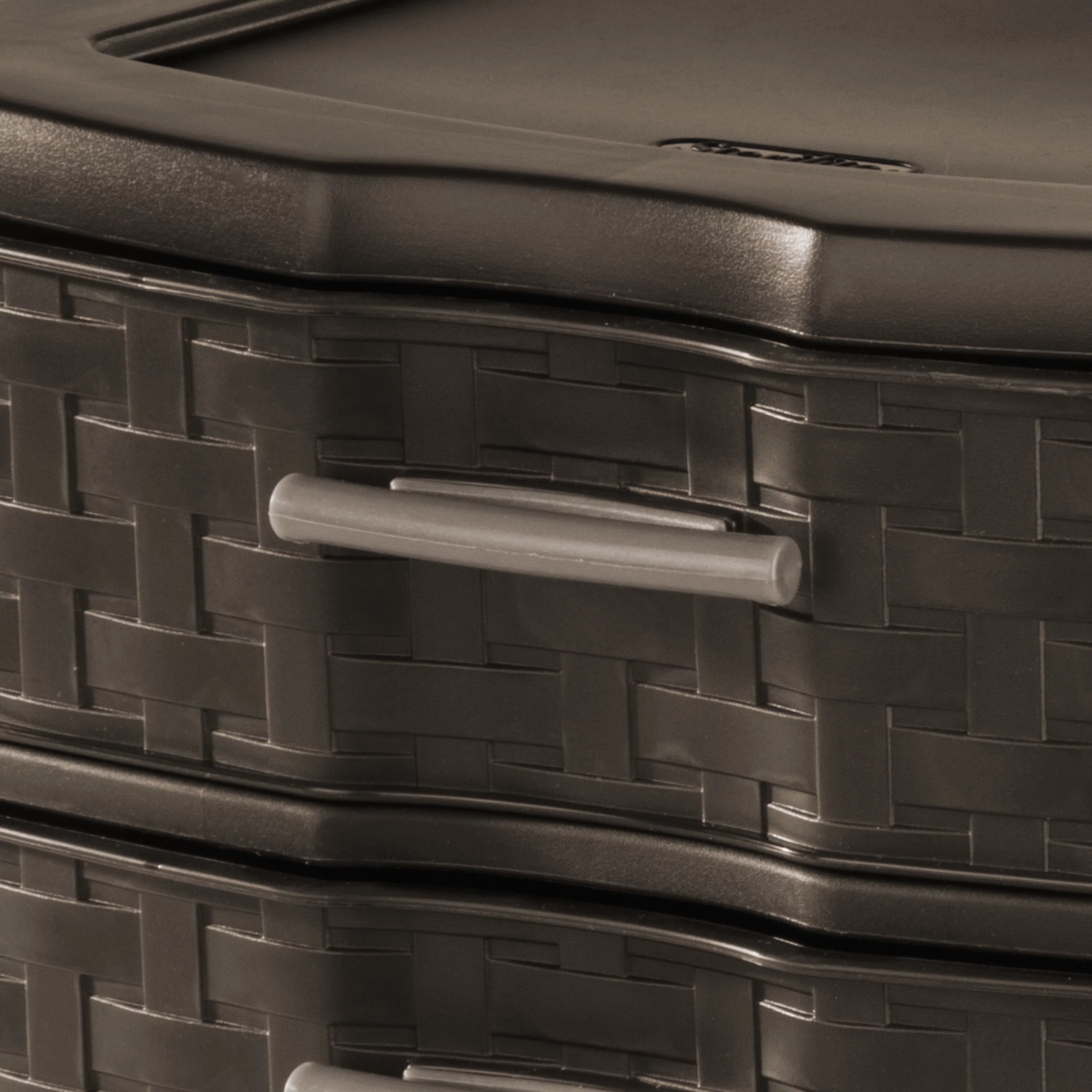 Sterilite Medium Weave 3 Drawer Unit Plastic, Espresso, Set of 4