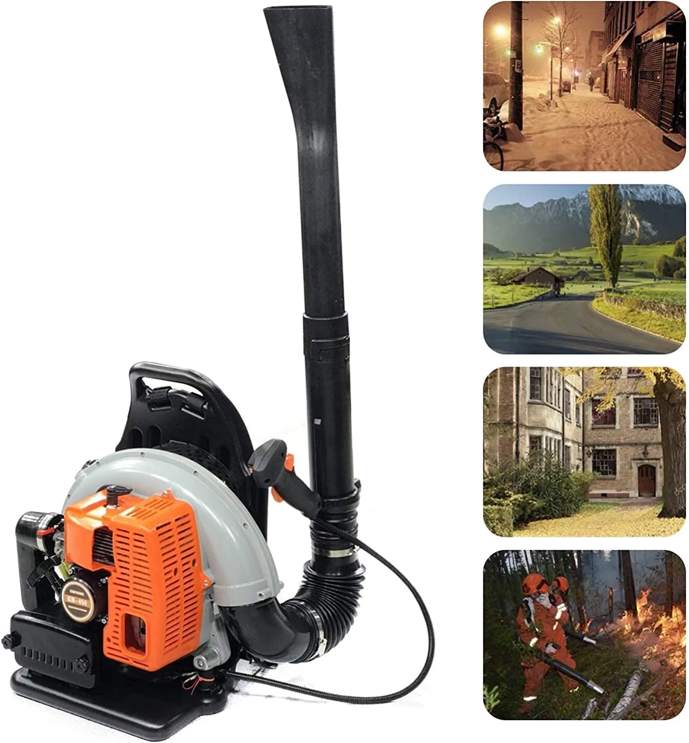 Denset 65CC 3.6HP 2 Stroke Backpack Gas Powered Grass Blower Commercial Leaf Gasoline W/ Harness Air-Cooled