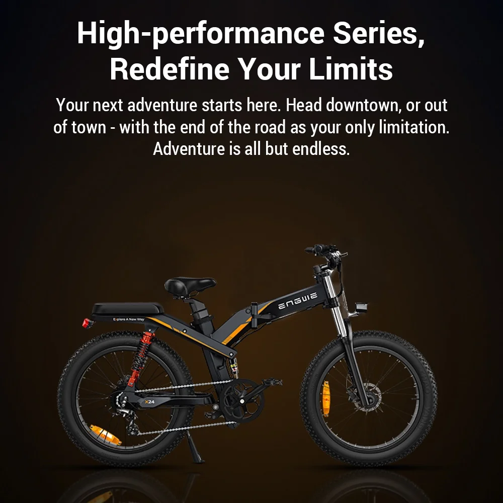 ENGWE Electric Bike,8 Speed Tire 24x4.0 Snow Maximum Speed E-bike 48v 19.2ah 24in 48v 19.2ah 1000w 31mph 24x4.0 Bike 24in Speed 31mph 1000w 8 All-terrain