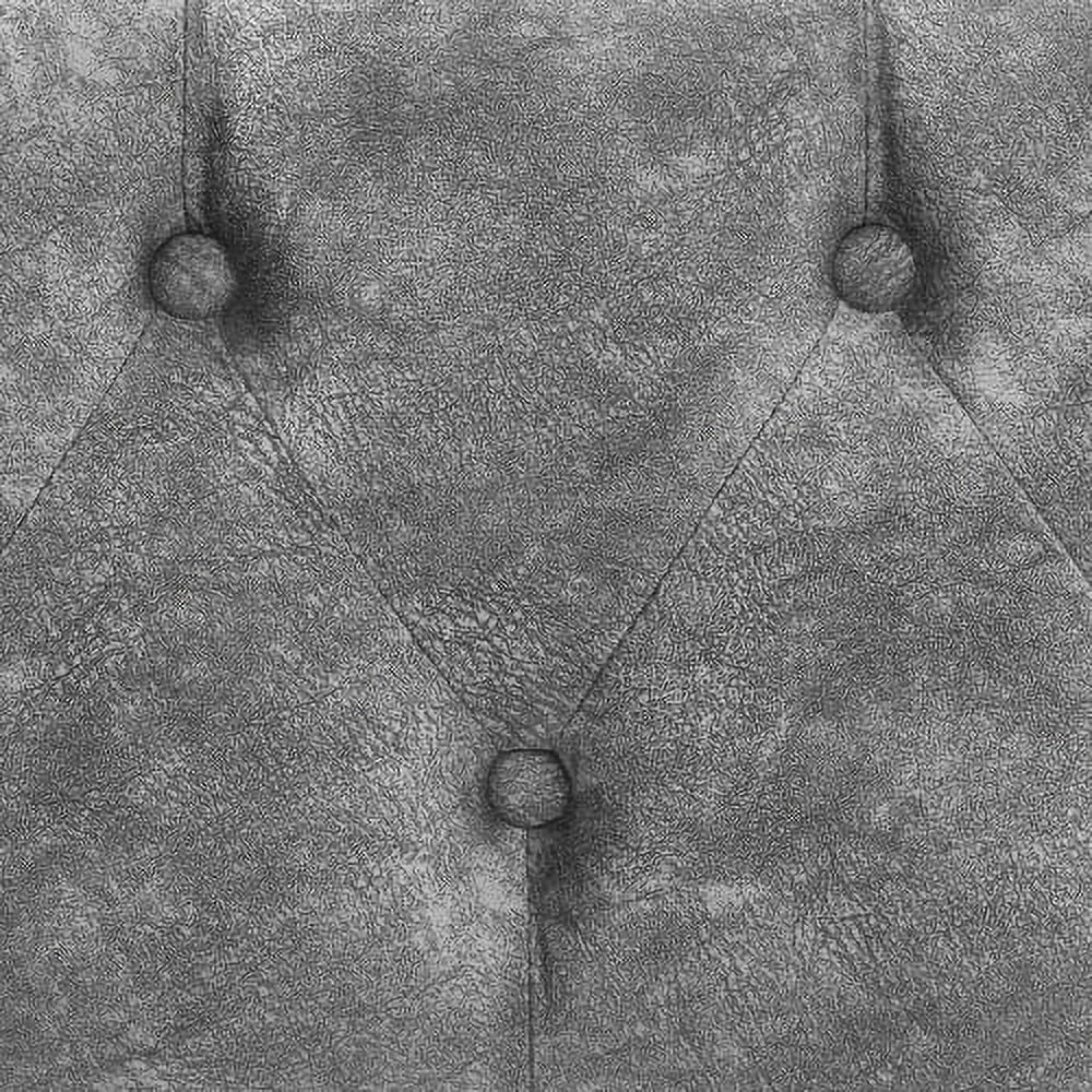 Motent Full Size Daybed with Drawers Upholstered Tufted Sofa Bed, with Button on Back and Copper Nail on Waved Shape Arms，Grey（80.5”x55.5”x27.5”）