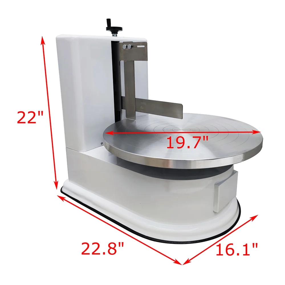 INTSUPERMAI Electric 4-16inch Cake Cream Spreading Coating Smearing Machine White Digital Display