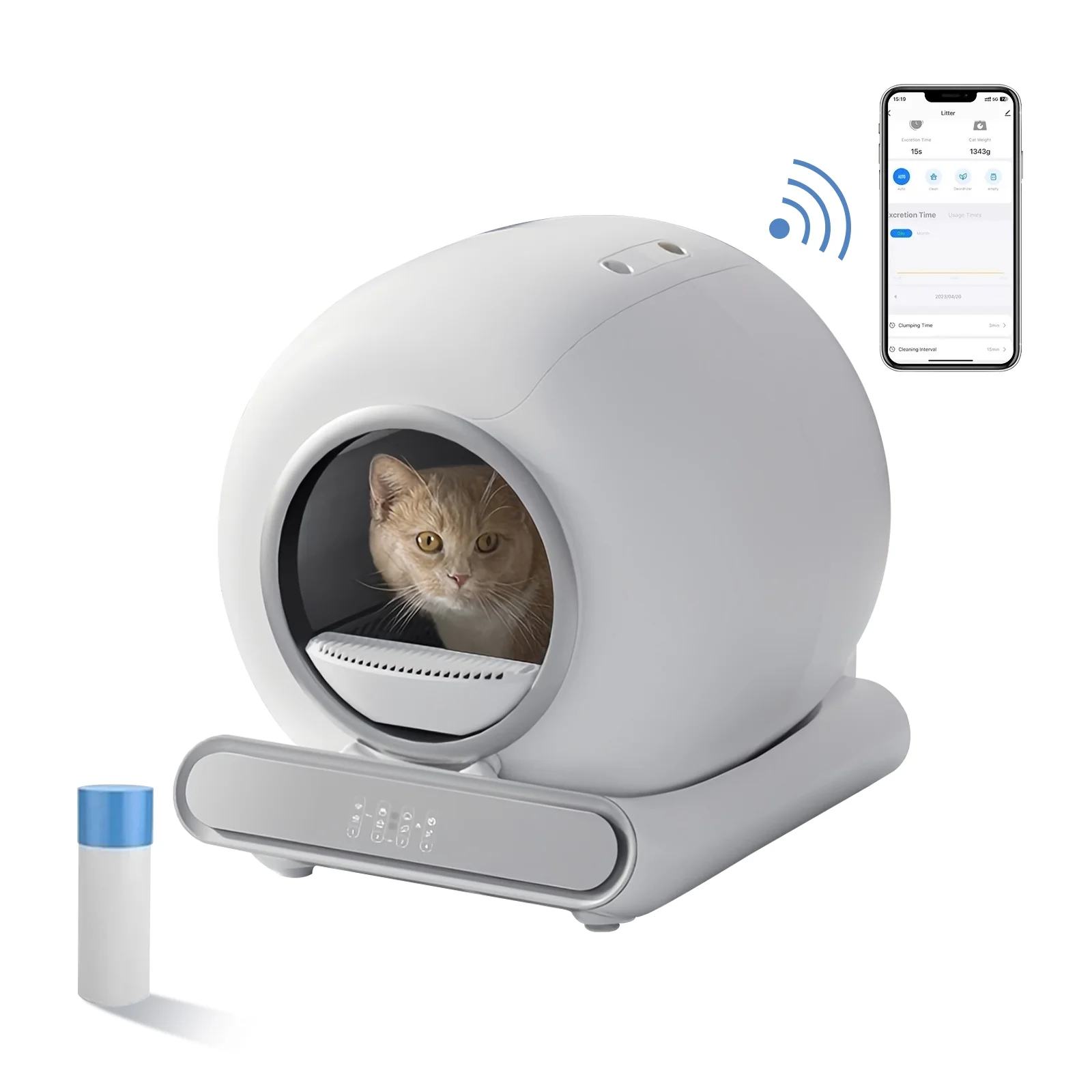 XCLOUD Smart Cat Litter Box, Self-Cleaning Cat litter Box, xSecure/Odor Removal/APP Control, 65L