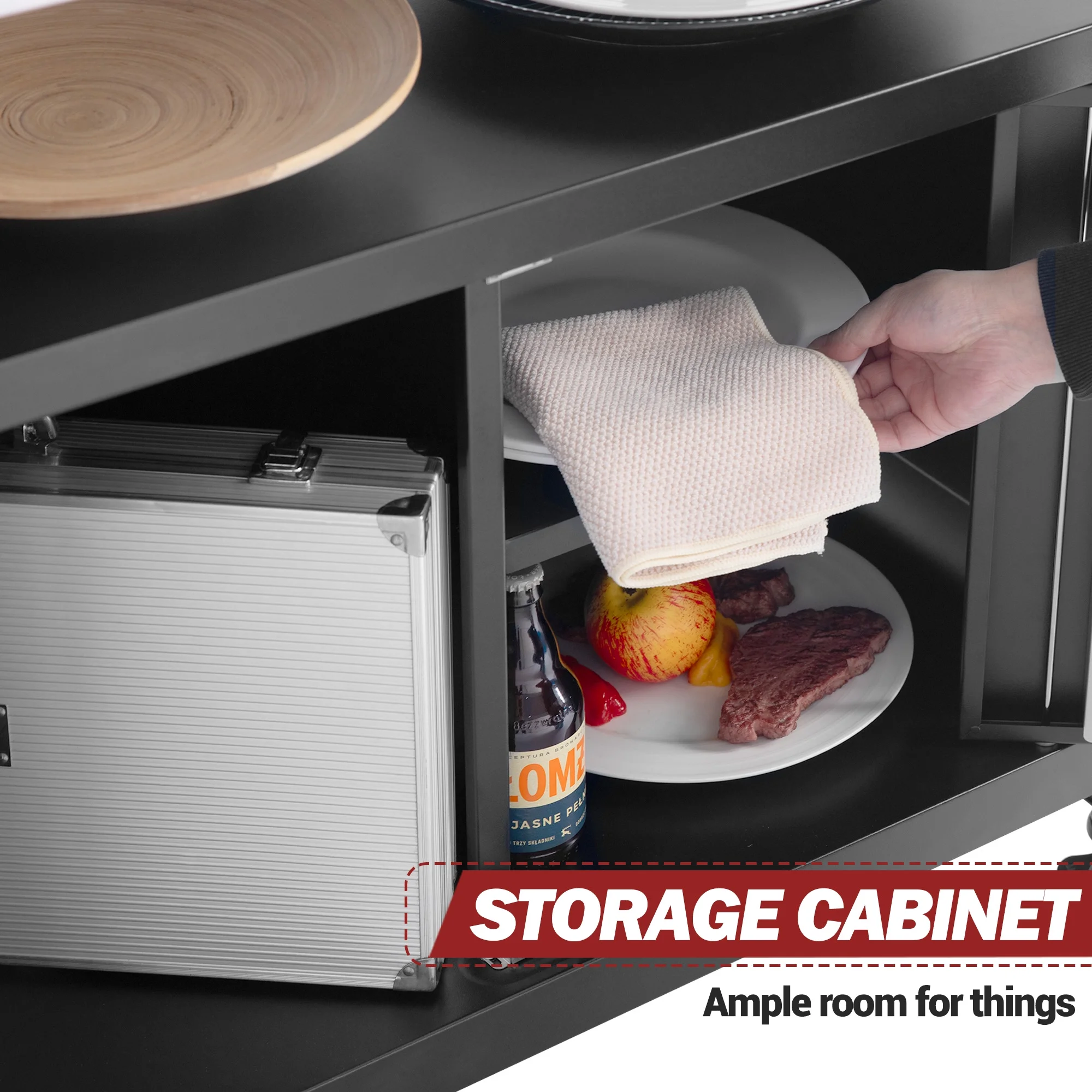 Royal Gourmet PC3403S Movable Kitchen Island Cart