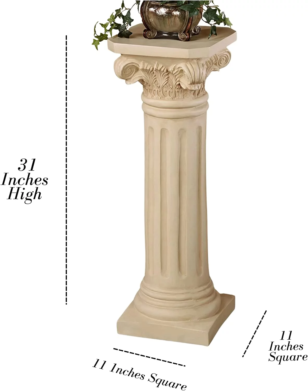 Classic Column Pedestal Antique Ivory One Size
