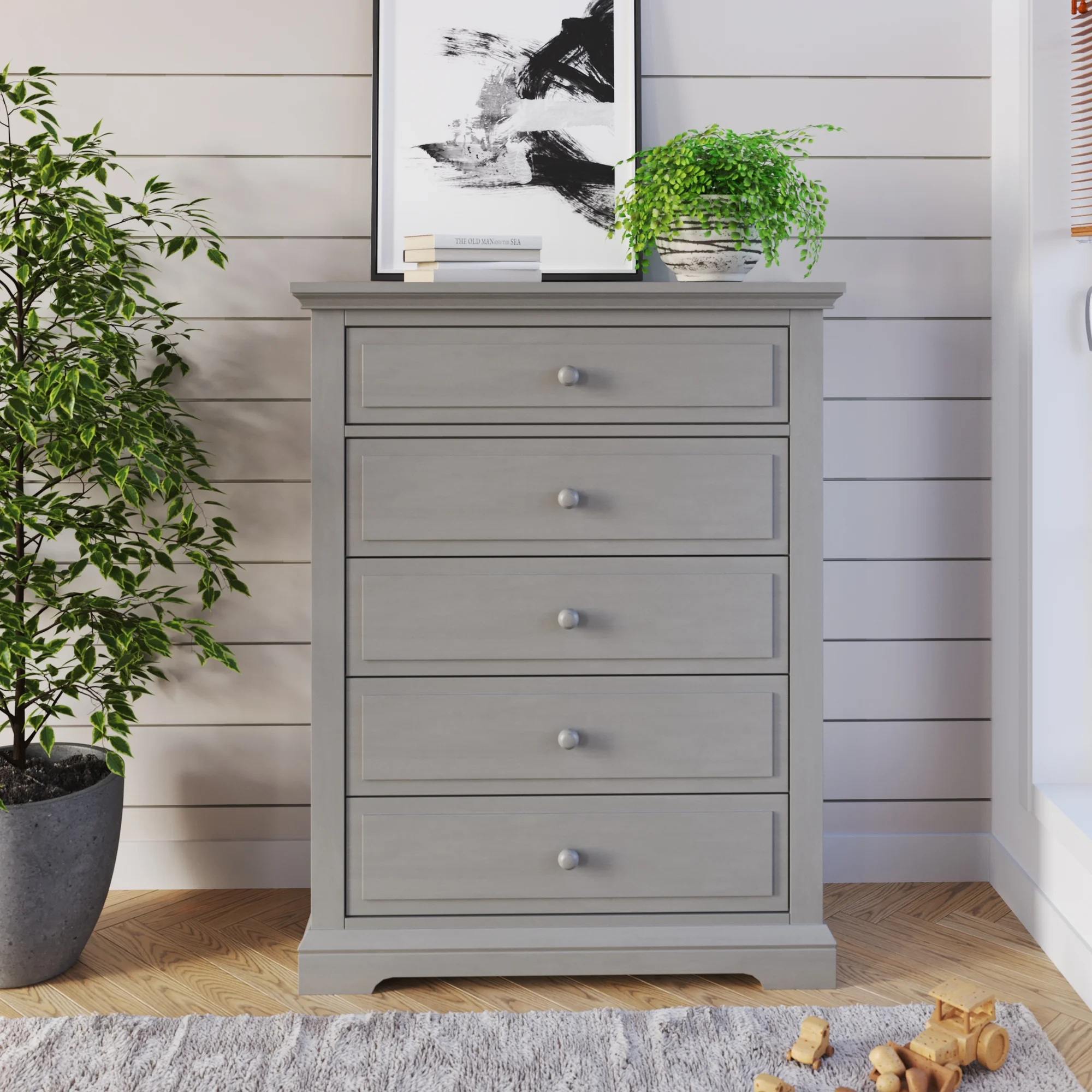 Jordyn Select 5 Drawer Chest, Lunar Gray