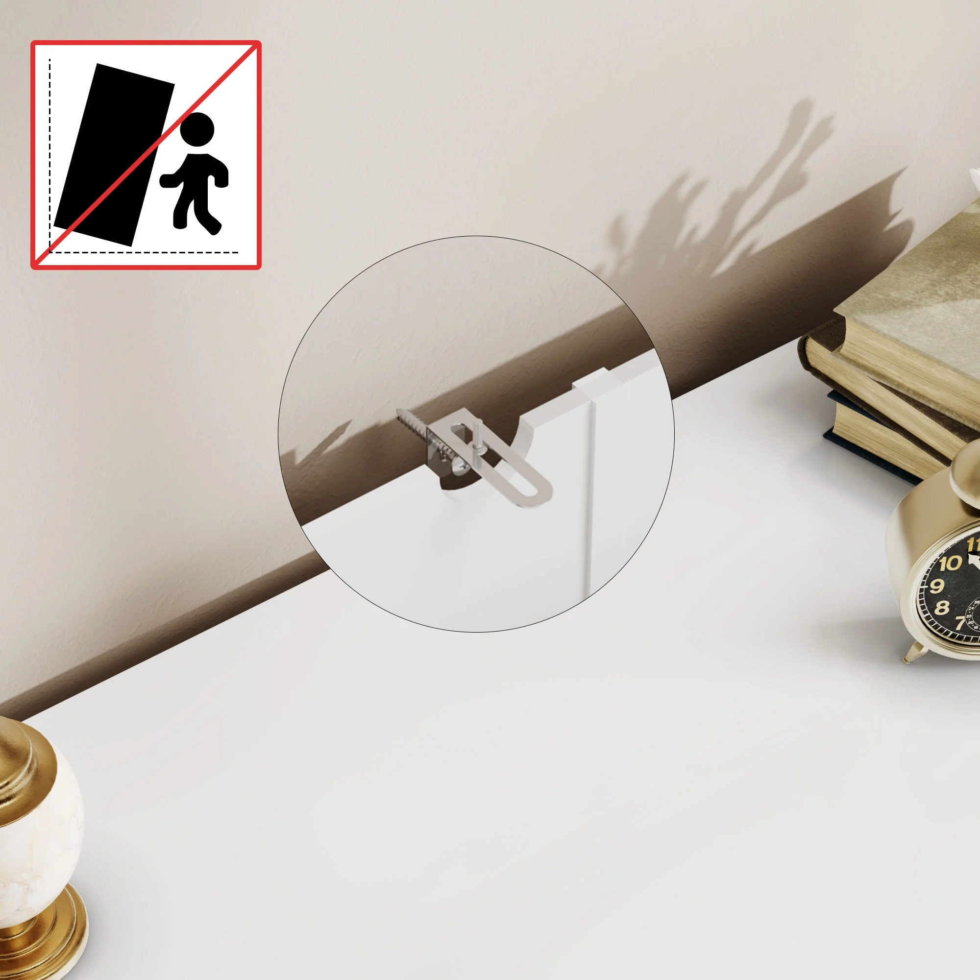 Homfa 5 Drawer White Dresser, Tall Nightstand Wooden Storage Cabinet with Metal Handles for Bedroom Living Room