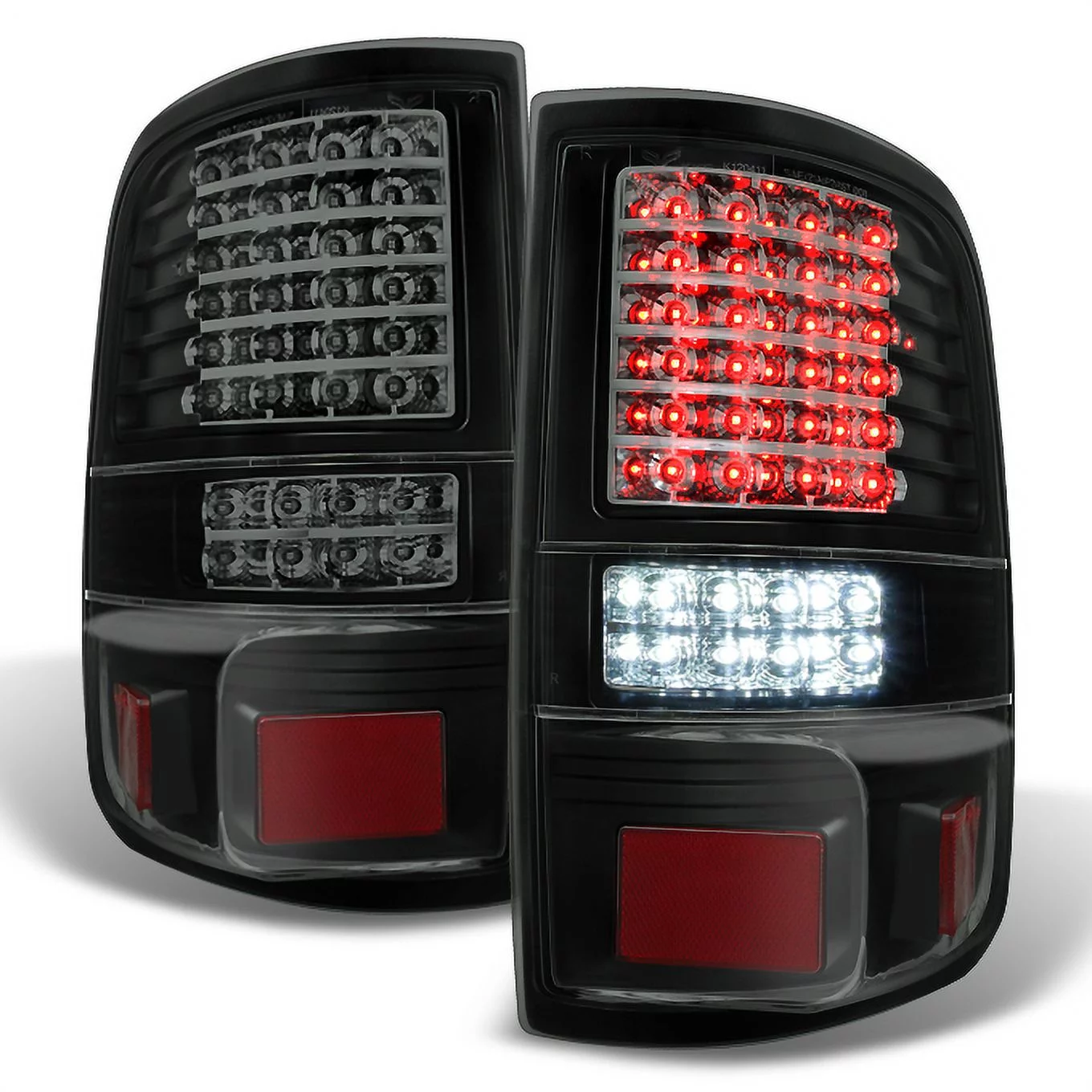 AKKON - For Ford F150 Pickup Styleside Body Generation II Full LED Red Black Smoke Tail Lights Repalcement Set