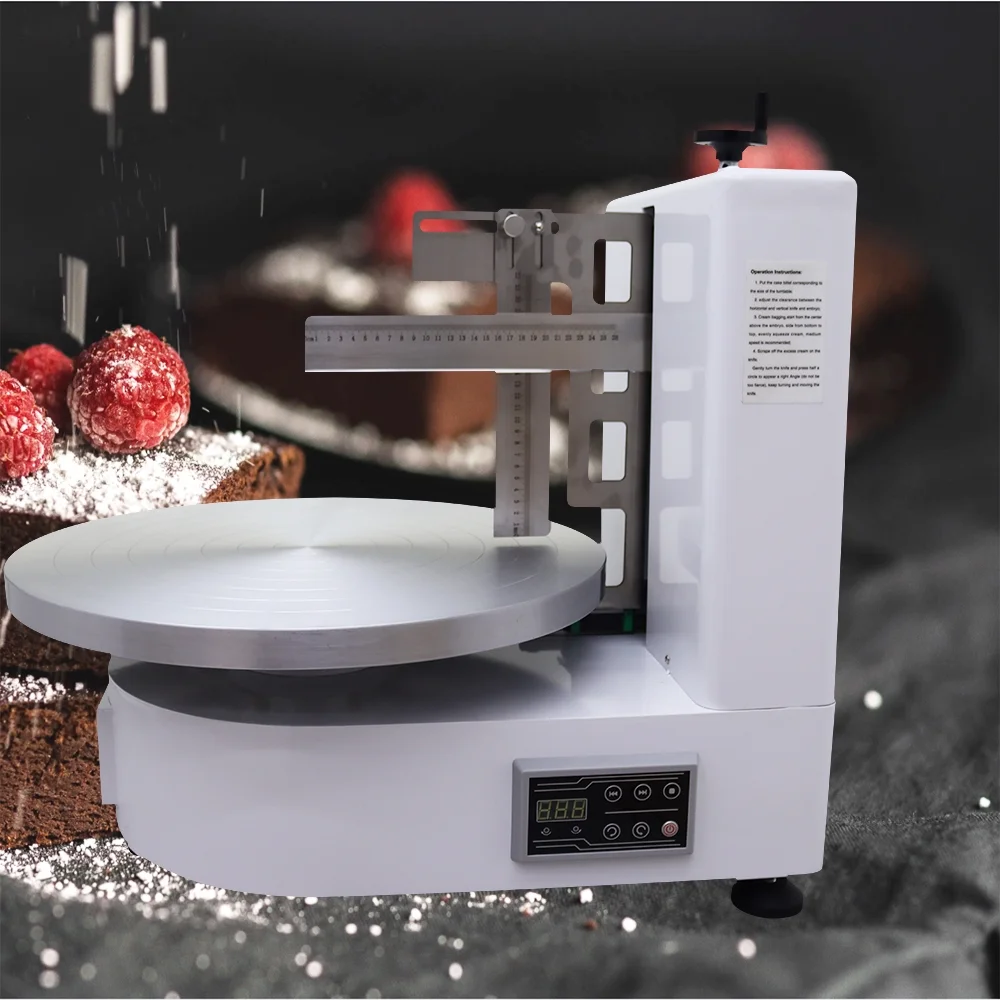 PreAsion 4-16INCH Cake Cream Spreading Coating Smearing Machine Electric Embryo Smearing Machine White 110V