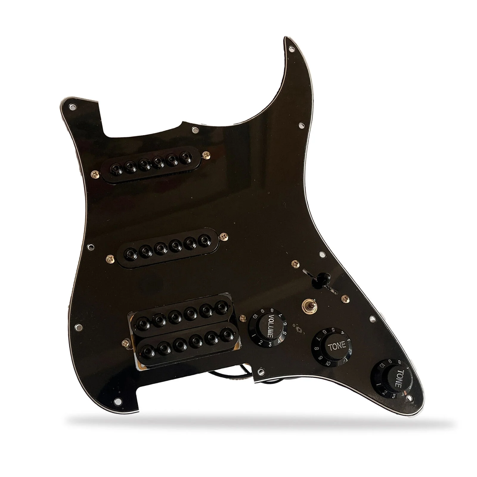 11-Hole SSH Prewired Loaded Pickguard with Humbucker Pickups Set for Fender Squier Strat Electric Guitar
