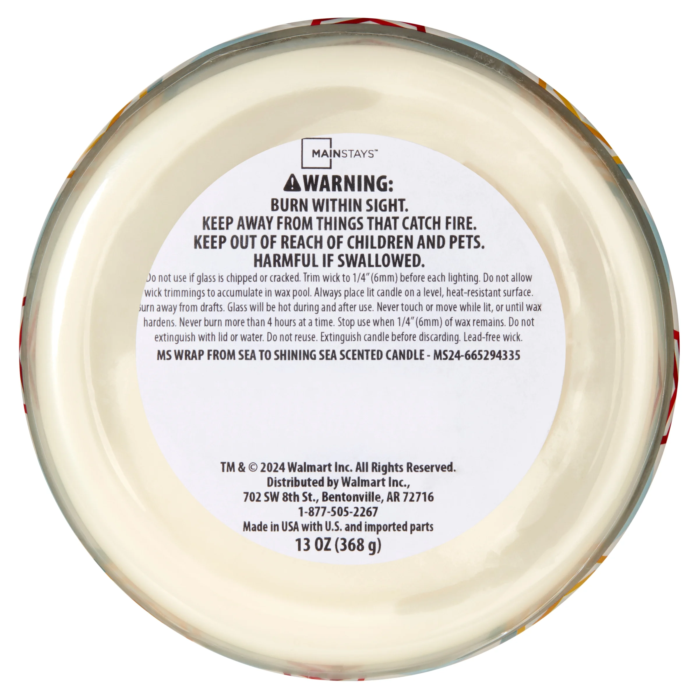 Mainstays 3-Wick Wrapped From Sea to Shining Sea Scented Candle, 13 oz