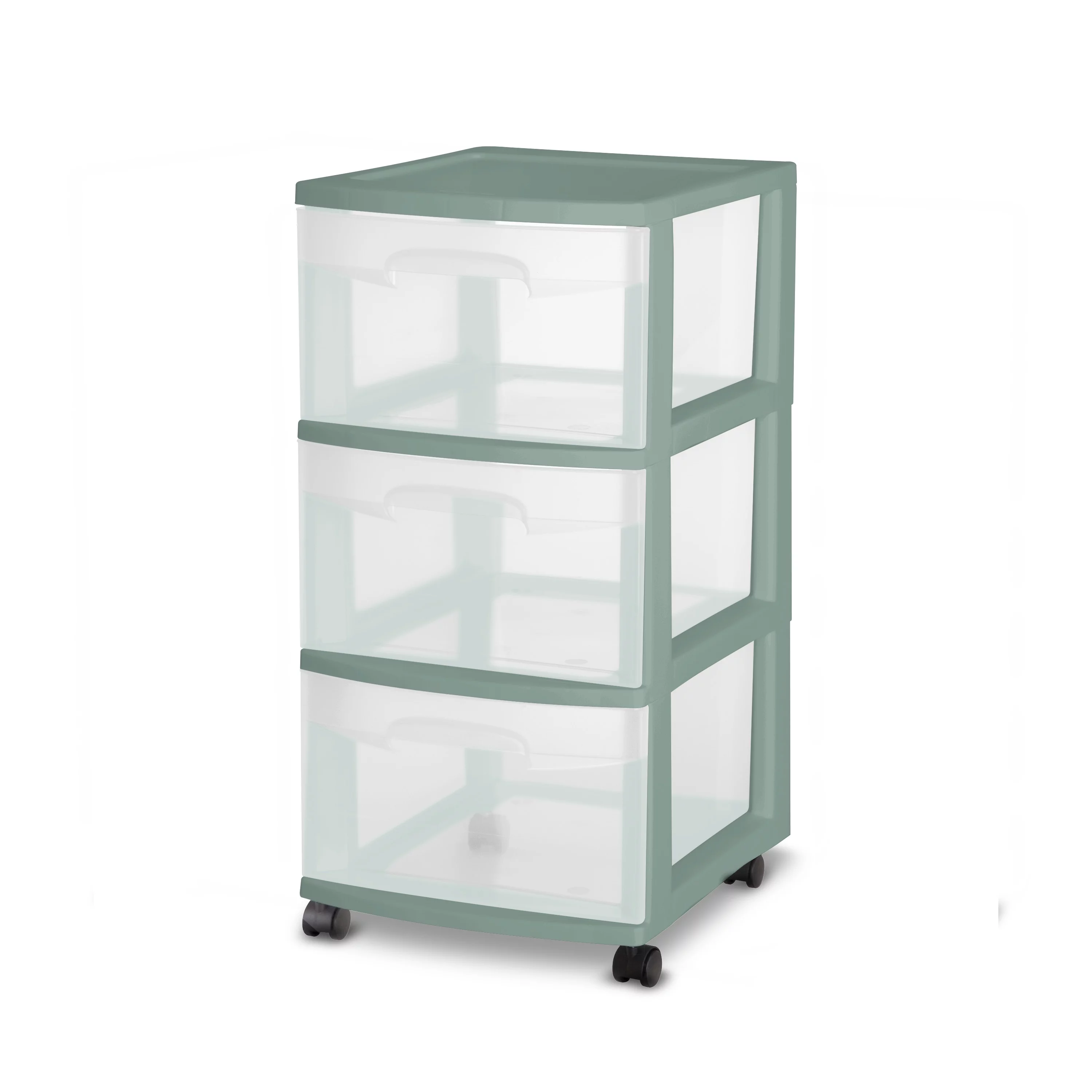 Sterilite Plastic 3 Drawer Cart Aqua Slate