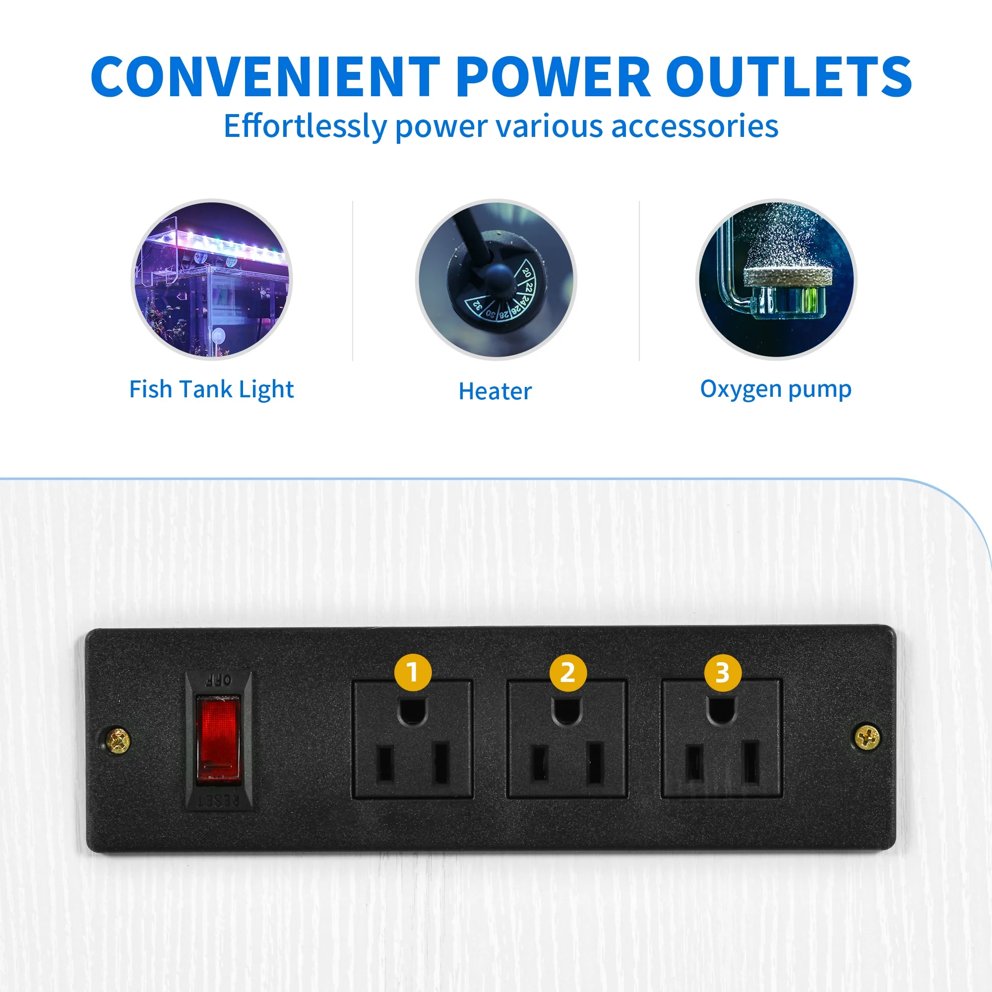 Dextrus Heavy Duty Metal Aquarium Stand with Power Outlets, 40-55 Gallon Fish Tank Stand, Turtle Tank, Reptile Terrarium with Cabinet, 670LBS Capacity-White