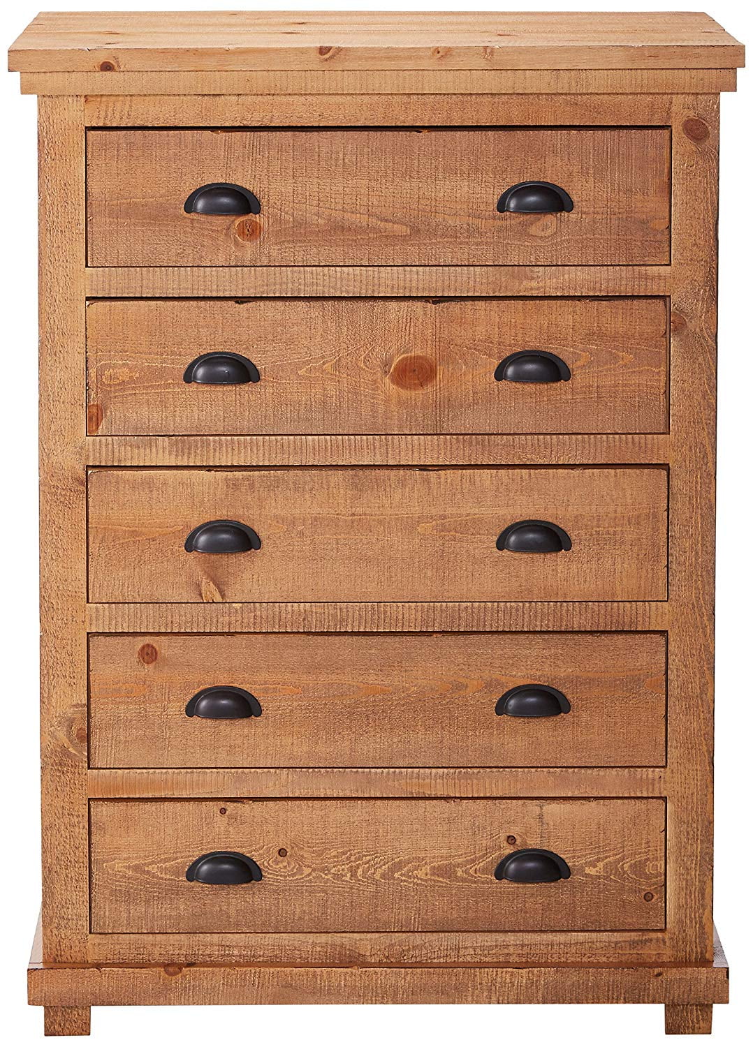 Progressive Furniture Willow 5 Drawer Wood Chest in Distressed Pine Tan