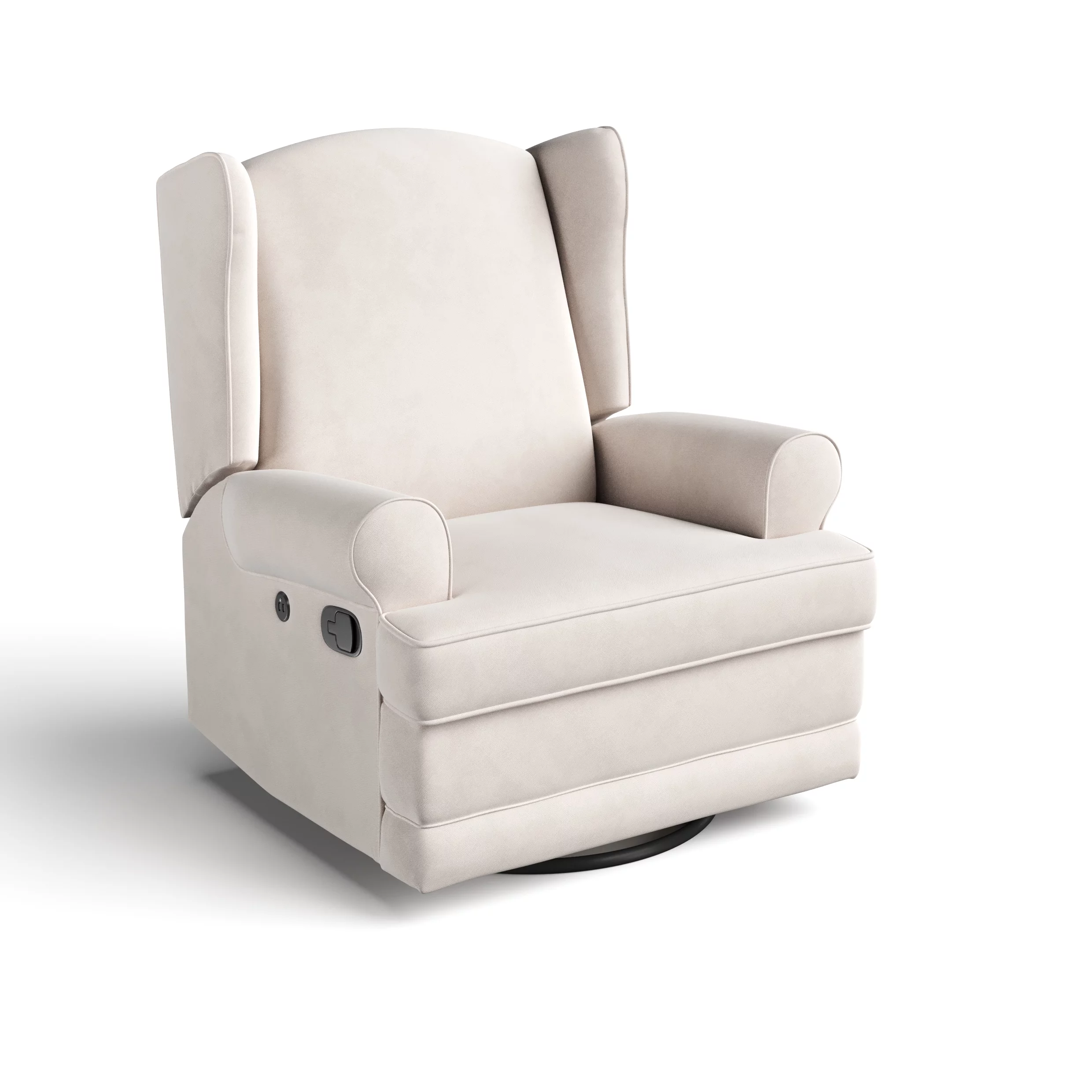 Storkcraft Serenity Wingback Children's Nursery Recline Glider with USB, Ivory