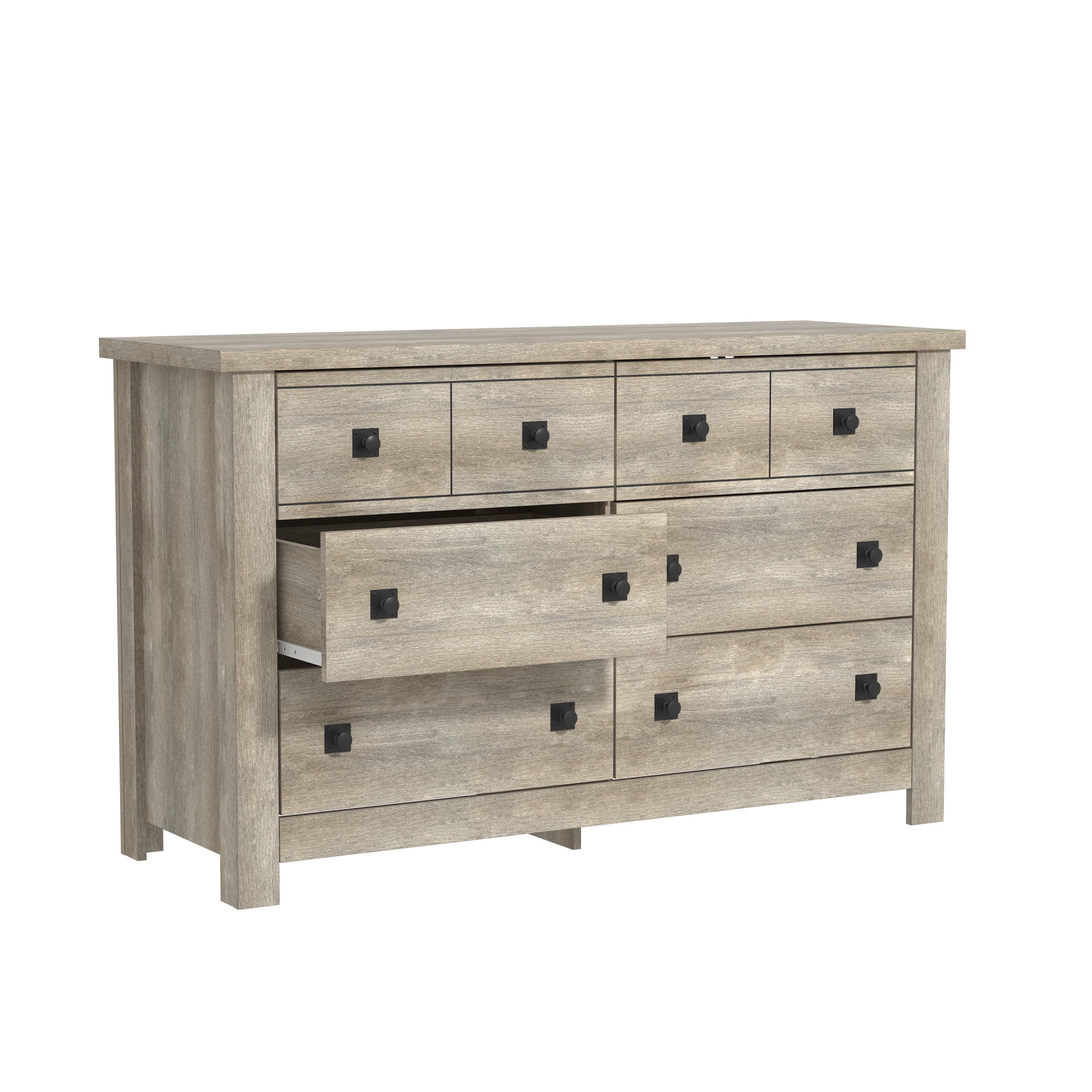 Hillsdale Addison Farmhouse 6 Drawer Dresser, Driftwood Gray