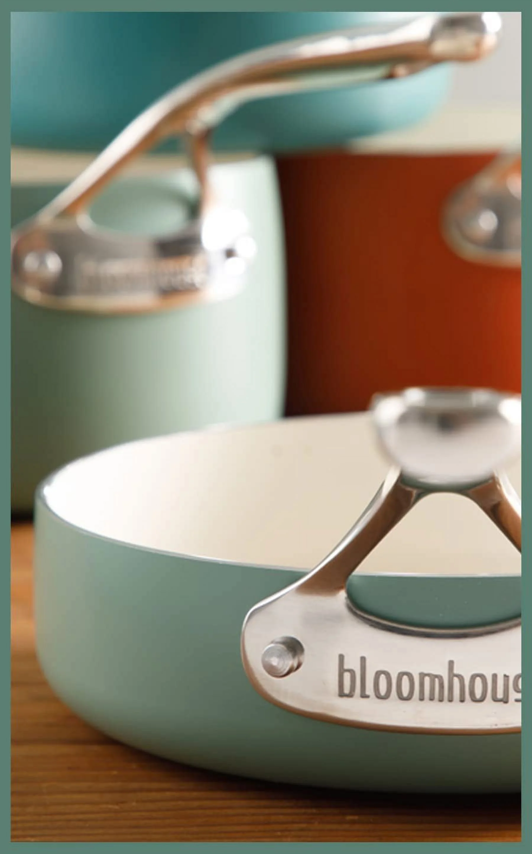 durable - Oprah's Favorite Things - 12 Piece Aluminum Enamel Cookware Set w/ Non-stick Non-toxic Ceramic Interior  Ceramic Steamer Insert  & 12 Protective Care Bags - Agave Blue