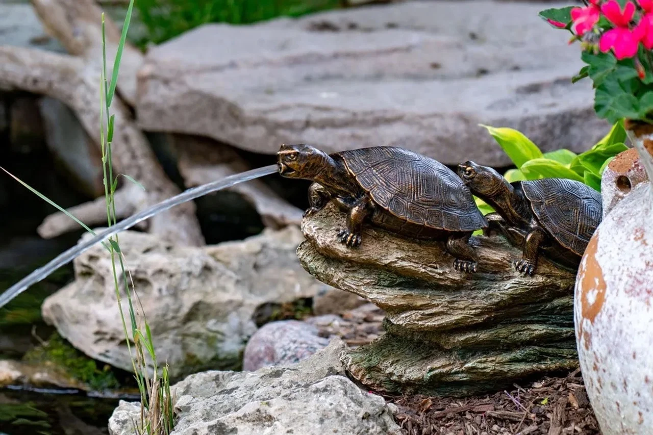 Aquascape Double Turtle on Log Pond Spitter/fountain