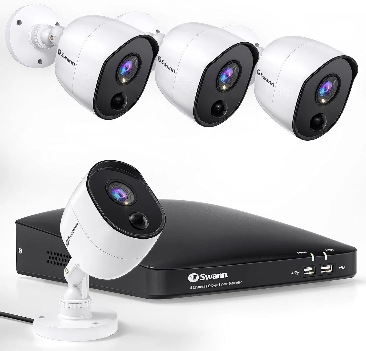 Swann Hardwired Indoor and Outdoor Smart-Enabled DVR Security Camera System