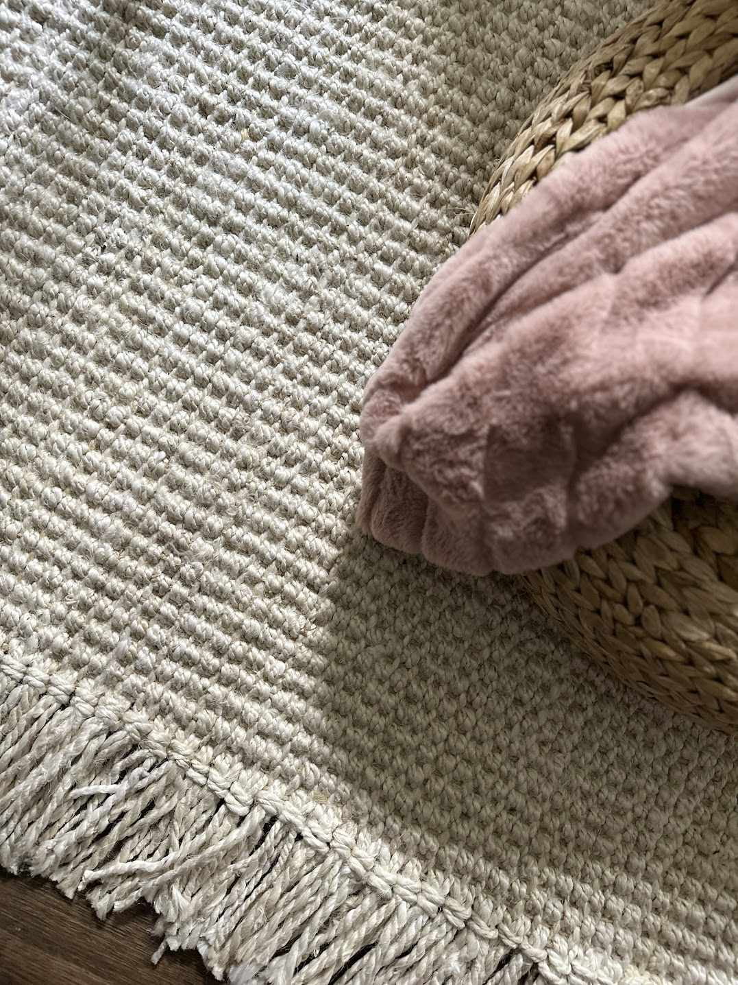 Hauteloom Senneterre Solid Sea Grass Bleached Jute Rug - Natural Fiber Large Area Rug - Natural Fringe Tassel - Rattan Wicker Look Carpet - Beige, Cream - 12' x 15'