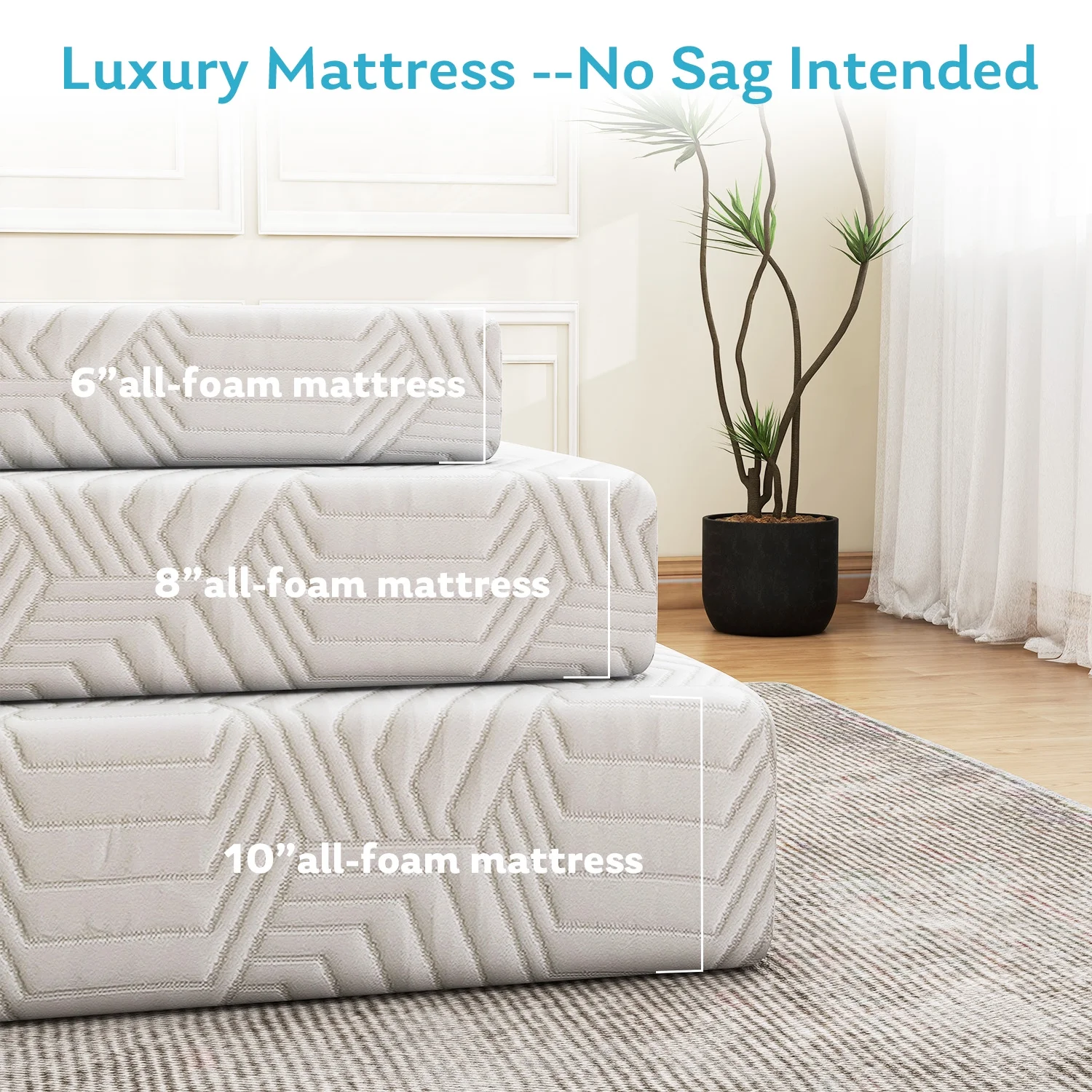 Twin Mattress, 8 inch Memory Foam Mattress in a Box, Made in USA