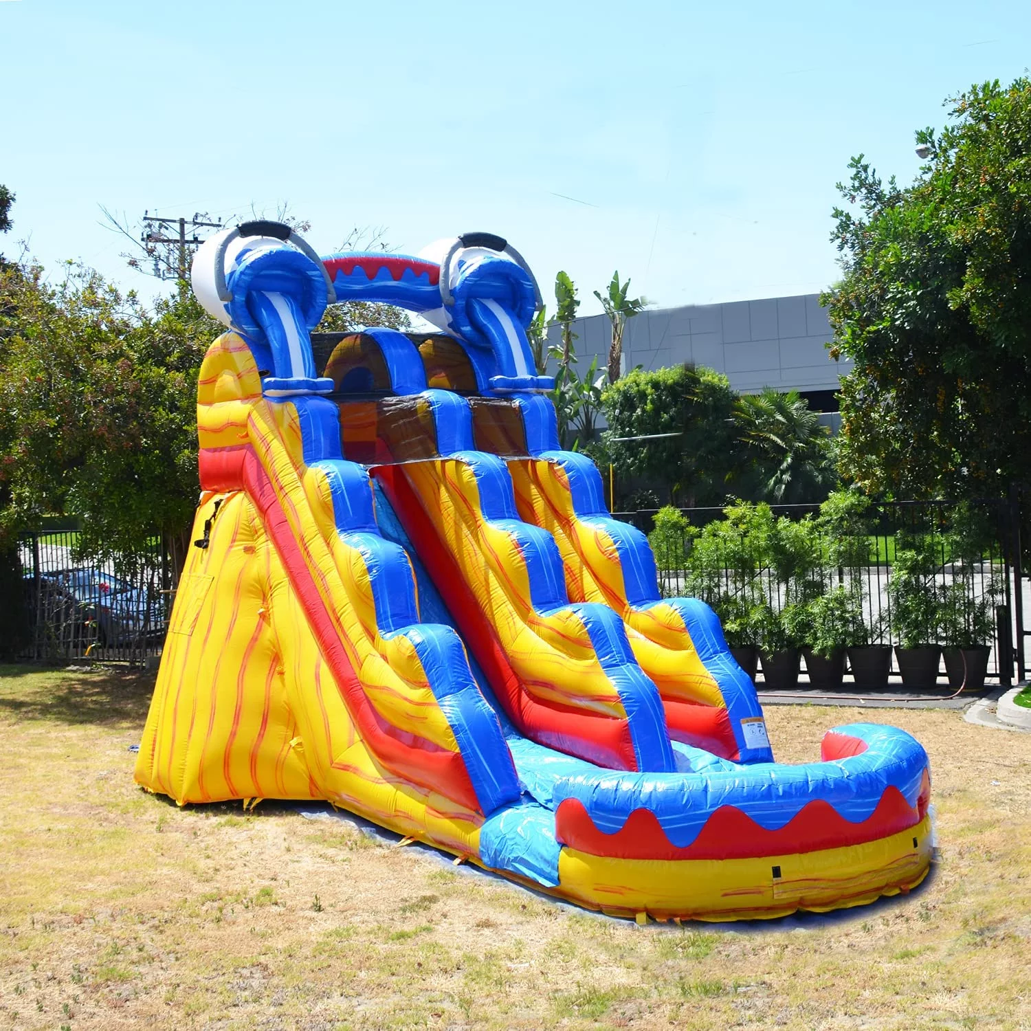 JumpOrange Splash Outdoor Commercial Grade Inflatable Water Slide with Pool for Kids and Adults with Blower