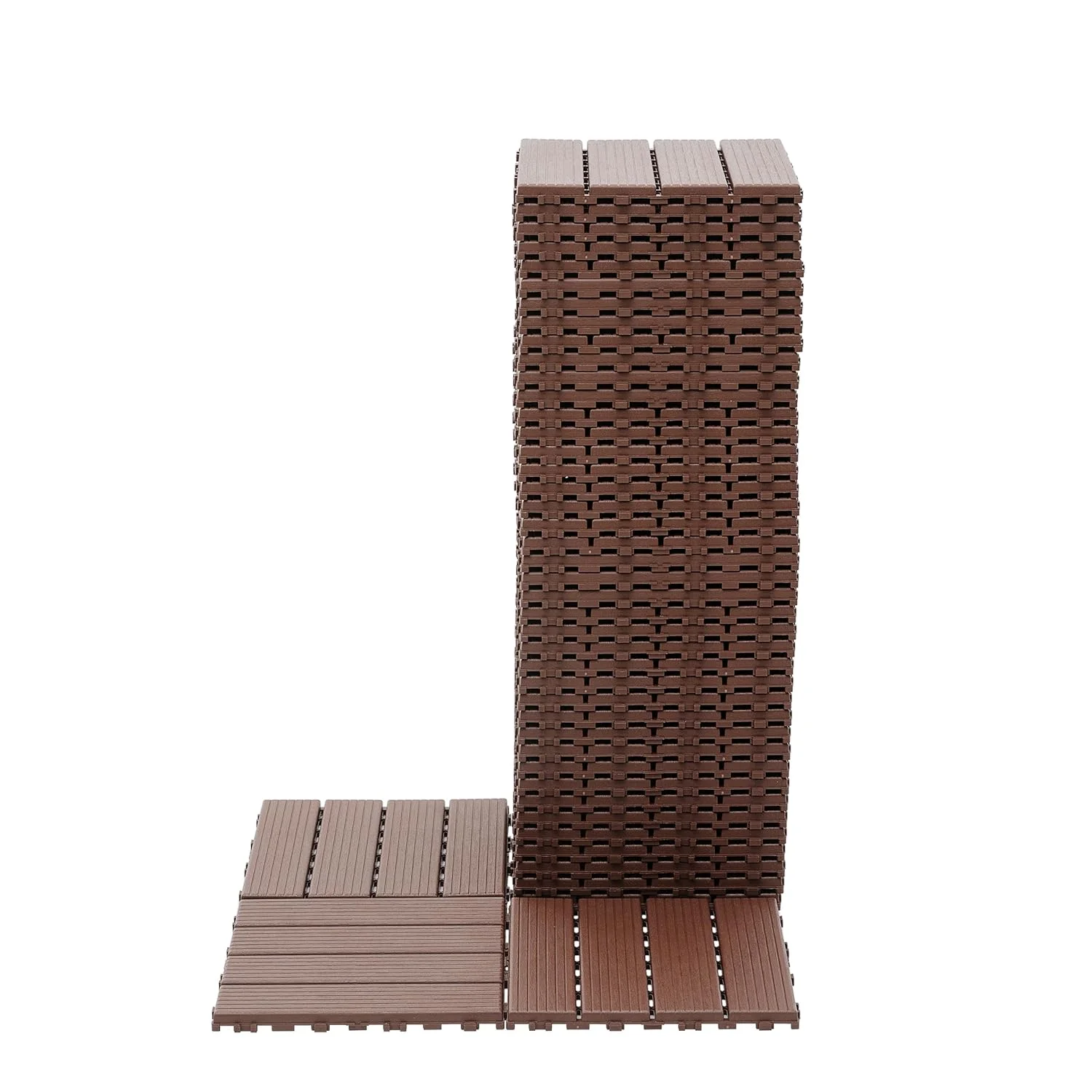LoLado Plastic Interlocking Deck Tiles,44 Pack Patio Deck Tiles,11.8