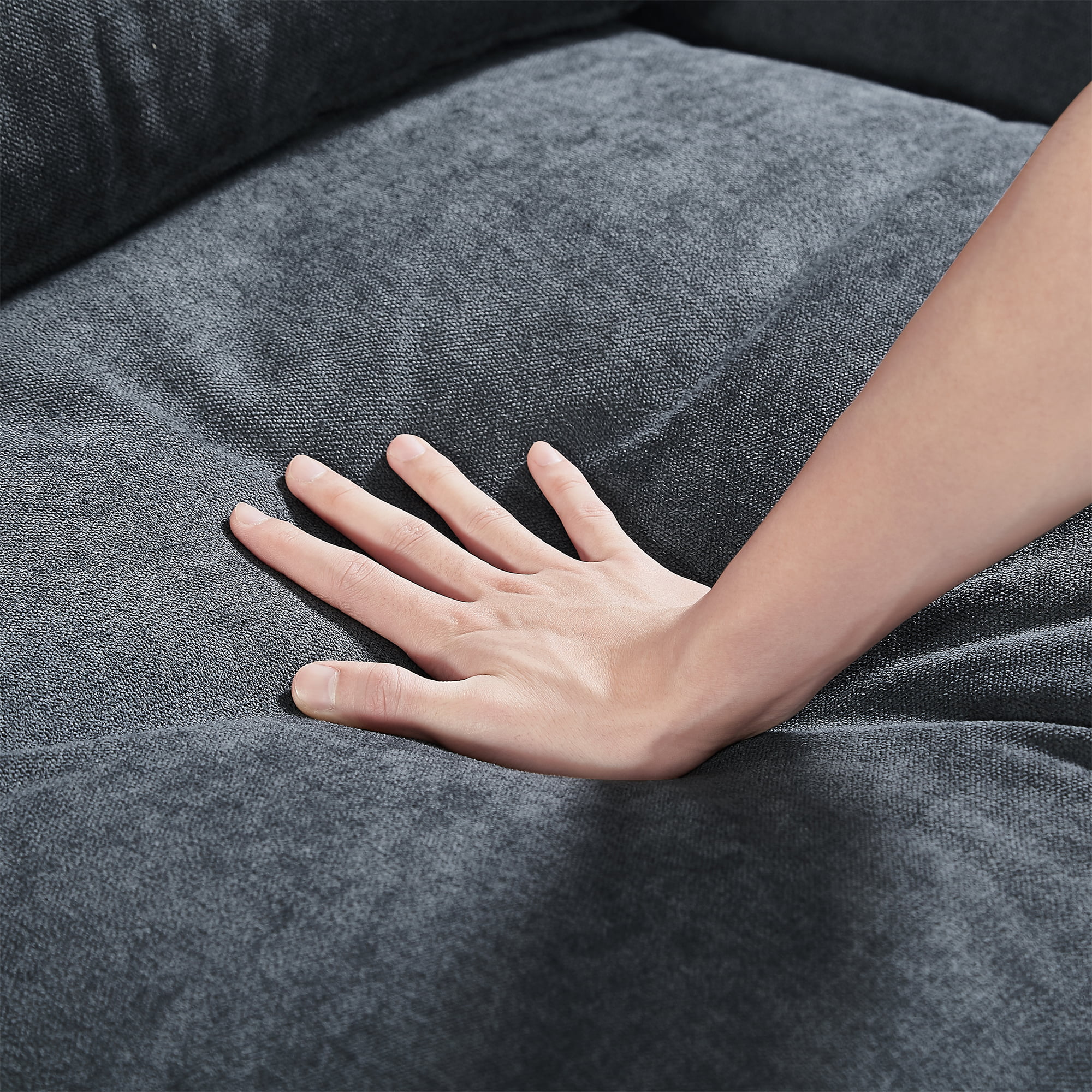 THINK 30, Dark Gray,5 Seat,Modern Large L-Shape Feather Filled Sectional Sofa,Convertible Sofa Couch with Reversible Chaise for Living Room