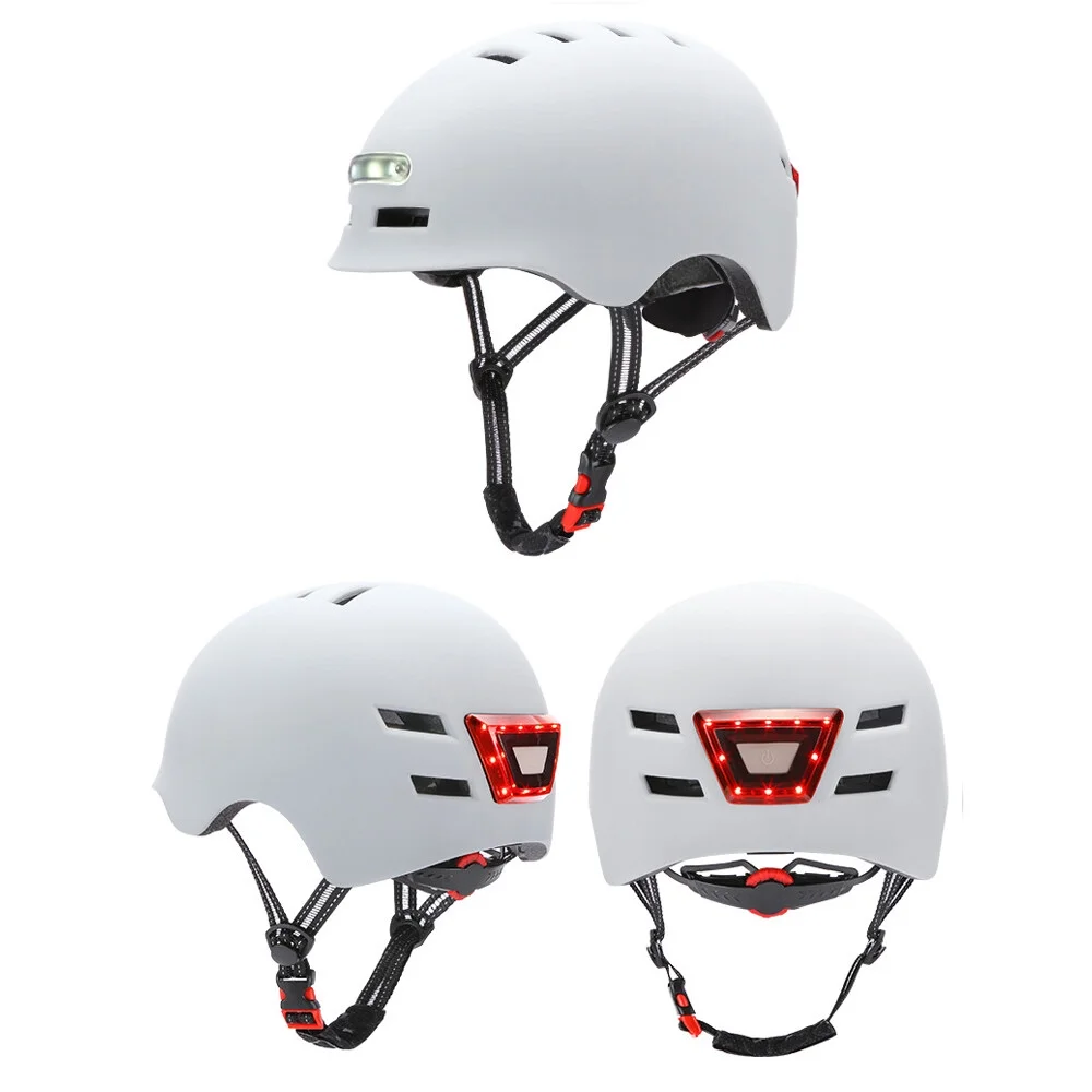 Cycling Helmet Breathable & Comfortable Safety Helmet with Front & Rear Light 4 Light Modes for Men Women Bike E-Bike Electric Scooter