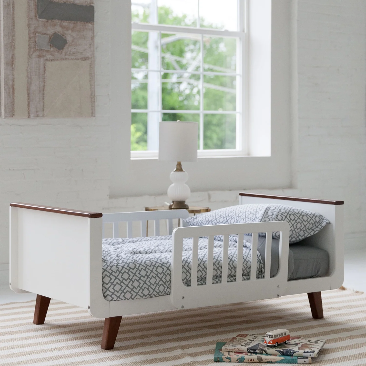 Little Partners MOD Toddler Bed W/ Head & Foot Board, White & Espresso