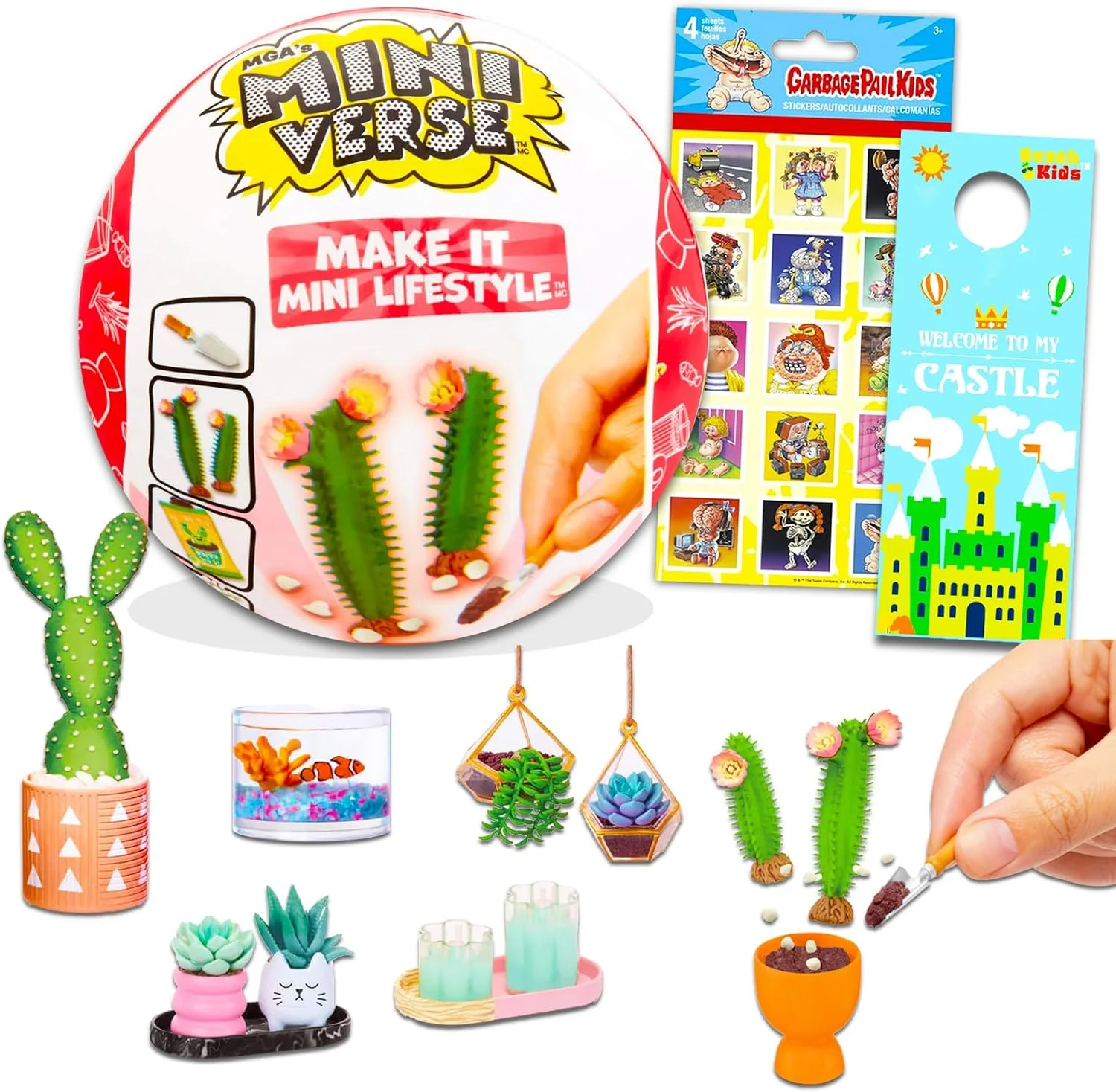 Game Party Miniverse Make It Mini Lifestyle Mystery Set - Blind Ball Bundle with Mystery Home Decor DIY Mini Toy Plus Bonus Stickers and More (Collectible Food Toys)