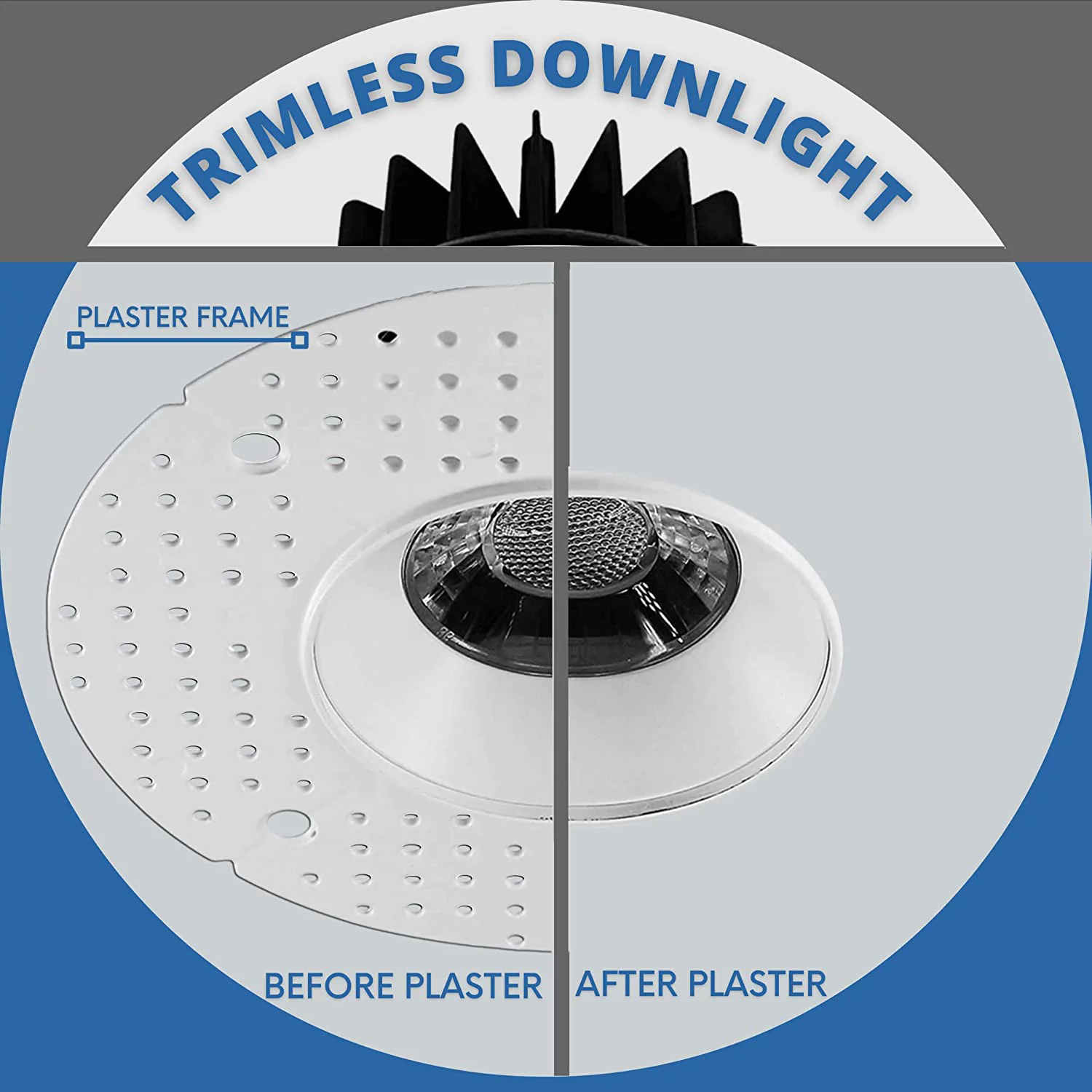 Perlglow 3.5-inch Trimless Round White Downlight Luminaire, LED Recessed Light Fixtures Dimmable 5CCT.