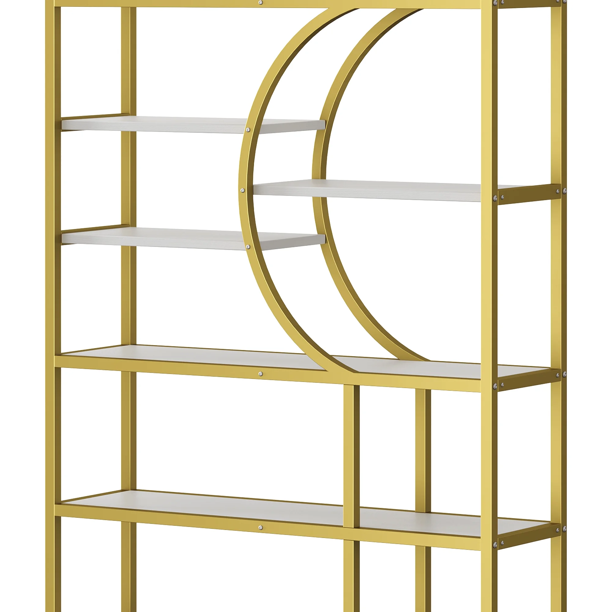 Dextrus 7-Tier Gold Bookshelf, 71