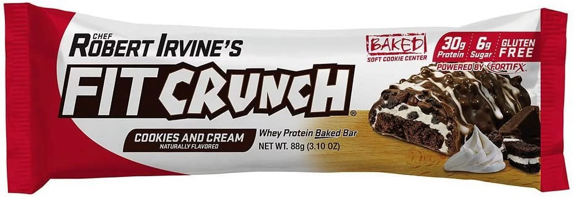 Fit Crunch Protein Bar, Cookies & Cream, 30g Protein, 12 ct