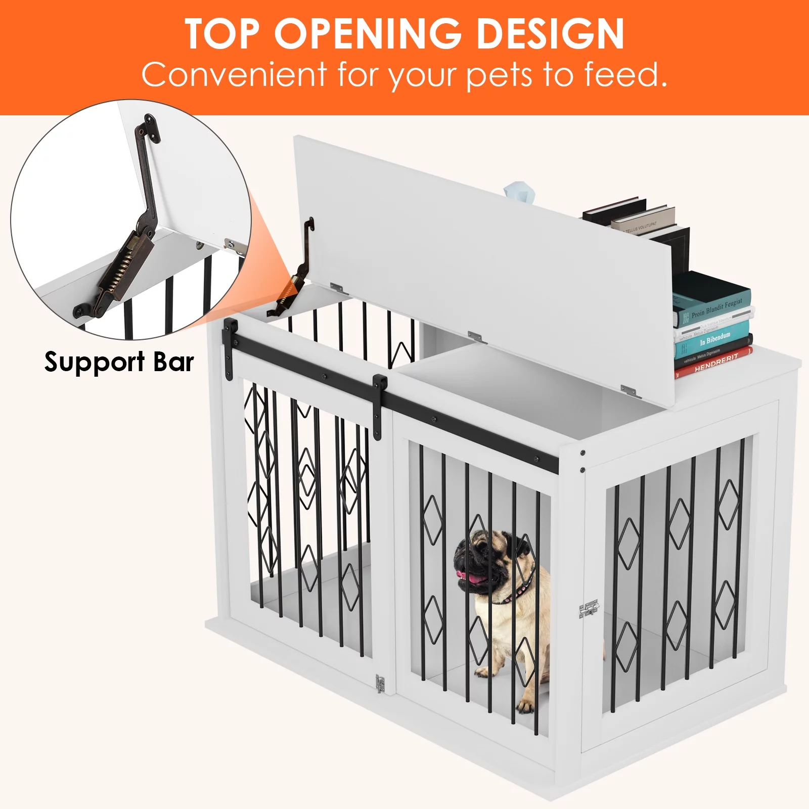 Increkid 39 in Dog Crate, Large Dog Crate Indoor Heavy Duty Kennel W/ Flip-top & Divider Room