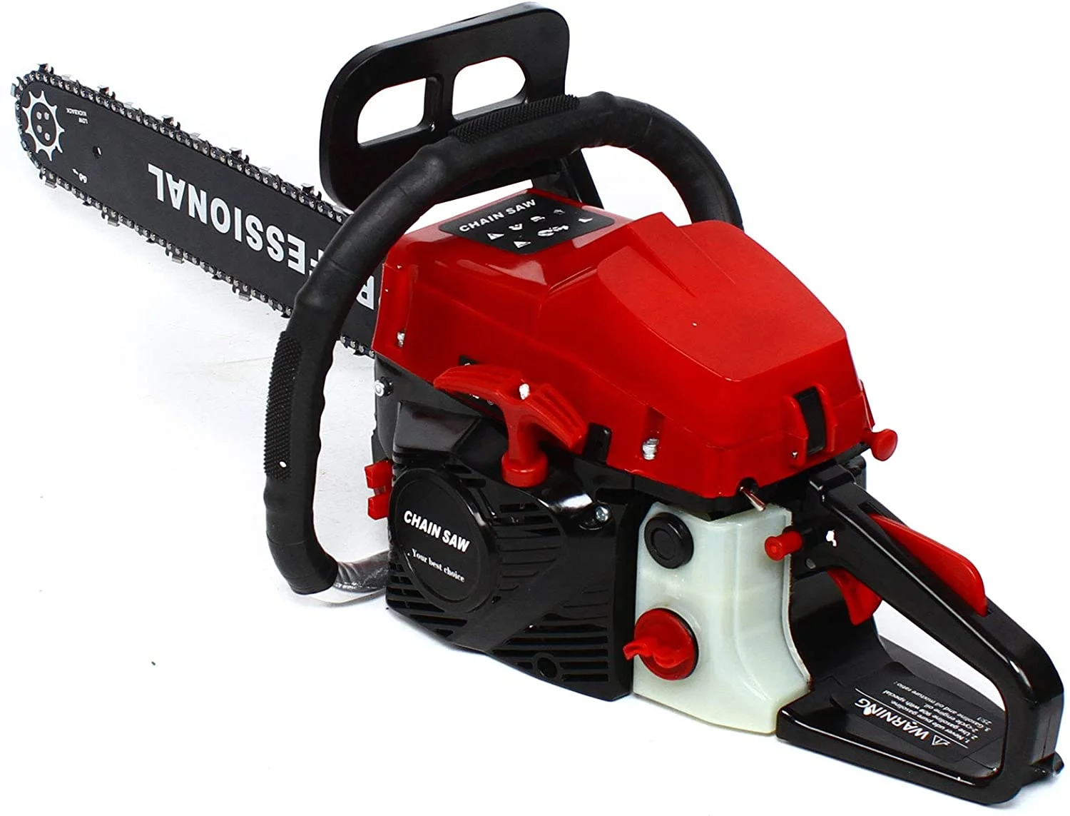 62CC Gas Powered Chainsaw 2 Stroke Manual Gasoline Gasoline Chainsaw for Sawing Cutting Pruning and Trimming Wood (20 Inches)