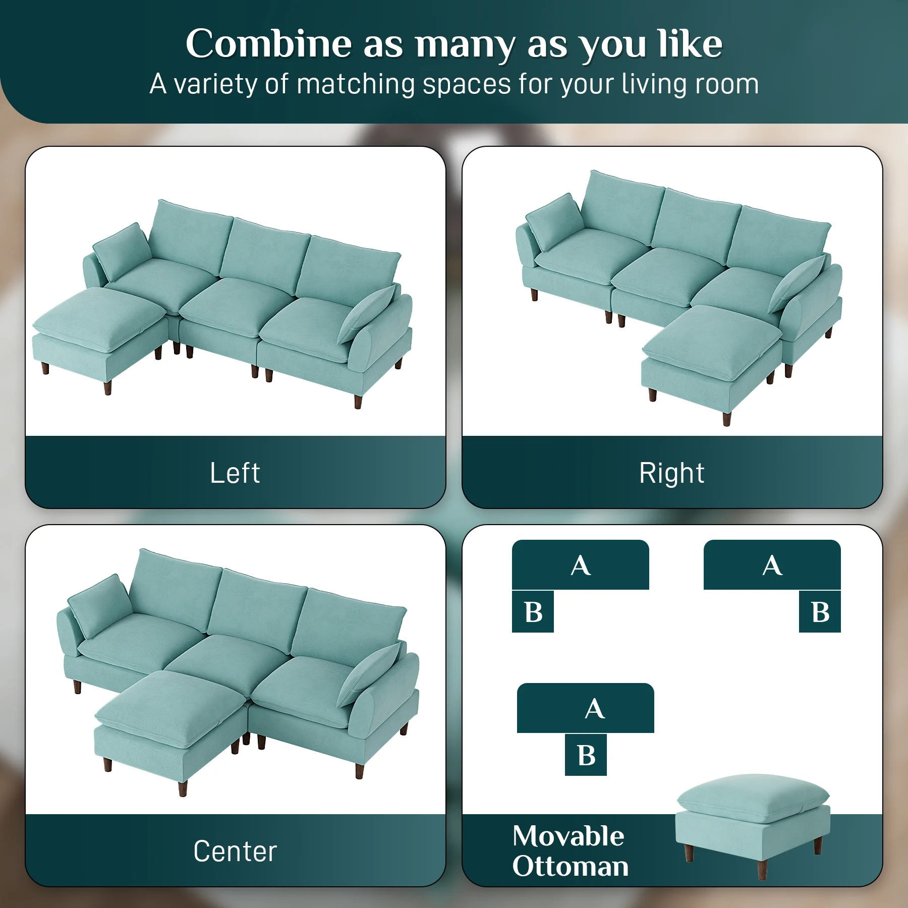 Rophefx Oversized 3-Seat Sectional Sofa 94