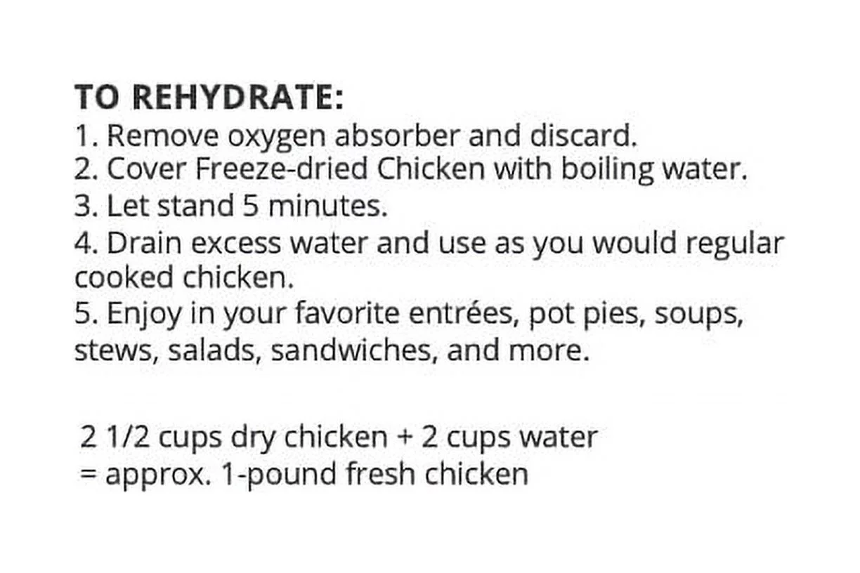 Fresh and Honest Foods Freeze Dried Chicken Dices 16.96 OZ #10 Can