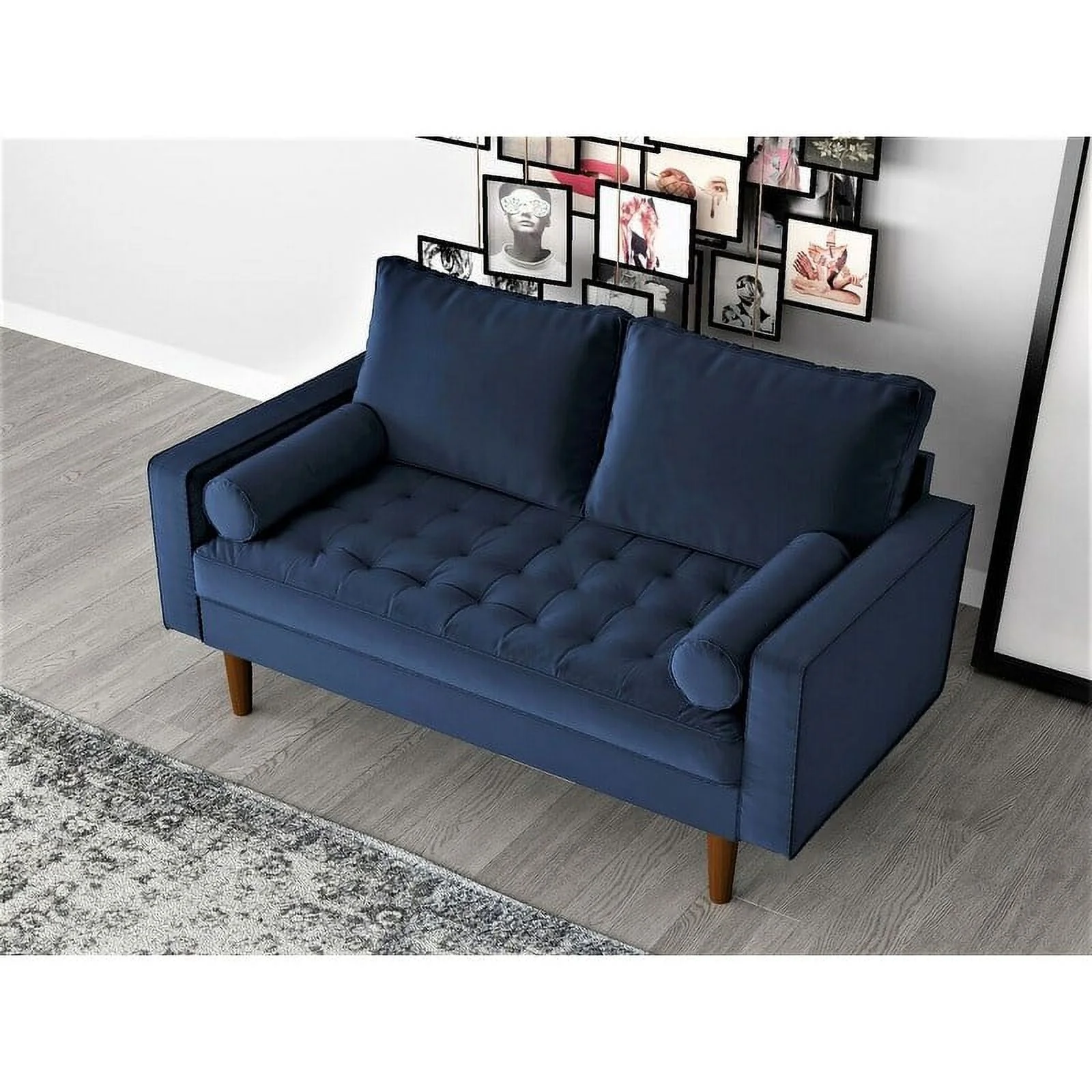 US Pride Furniture Mac Loveseat Prussian blue