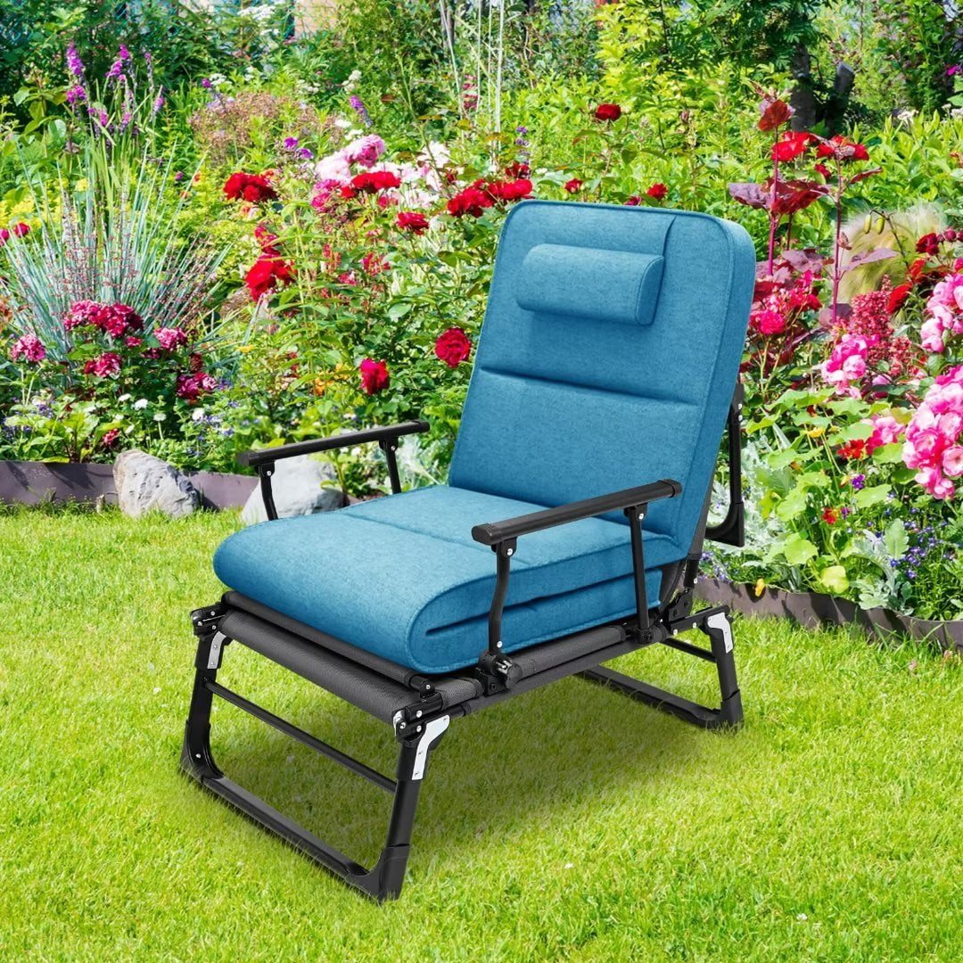 Docred 6-Fold Sleeping Cots for Adults, Folding Chaise Lounge Chairs Outdoor, Portable Folding Bed Cot Lounge Chair for Beach Lawn Camping Pool Sun Tanning