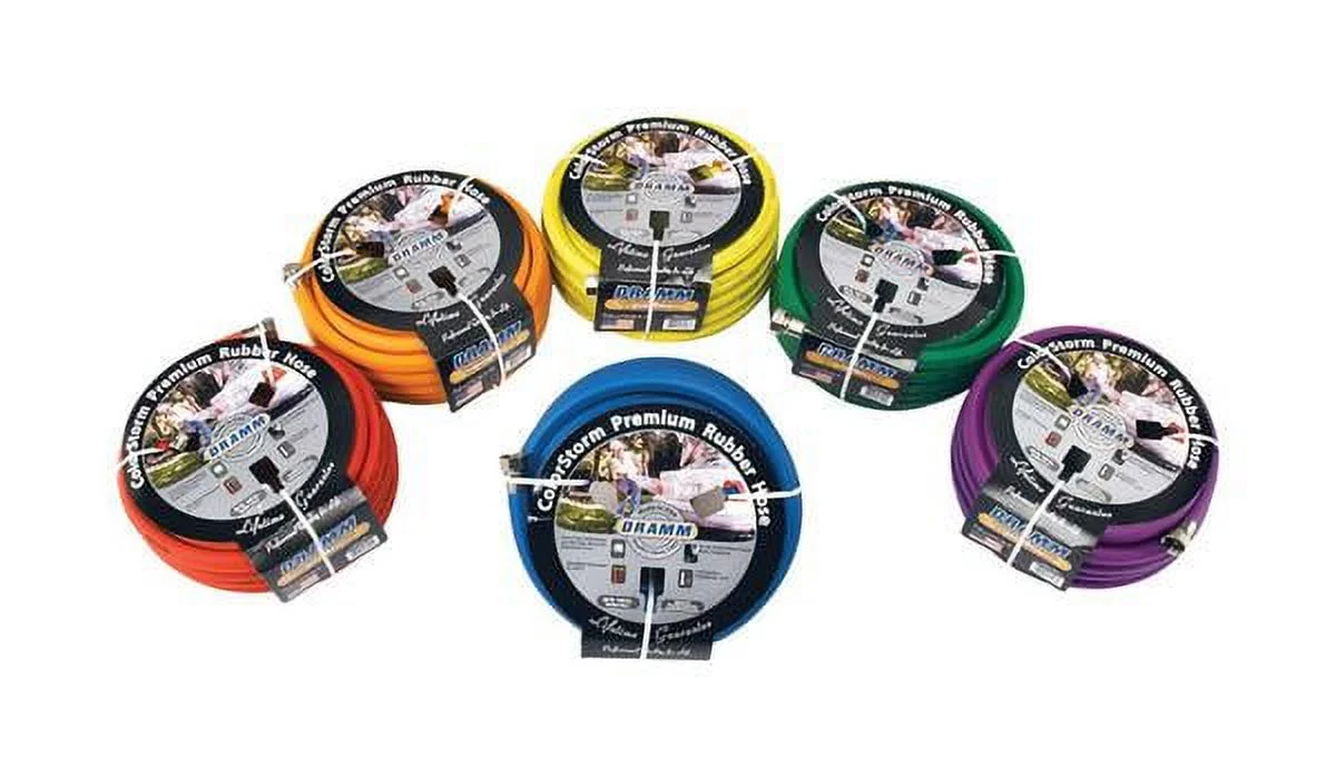 Dramm Colorstorm 5/8 in. D X 50 ft. L Heavy-Duty Assorted Rubber Garden Hose