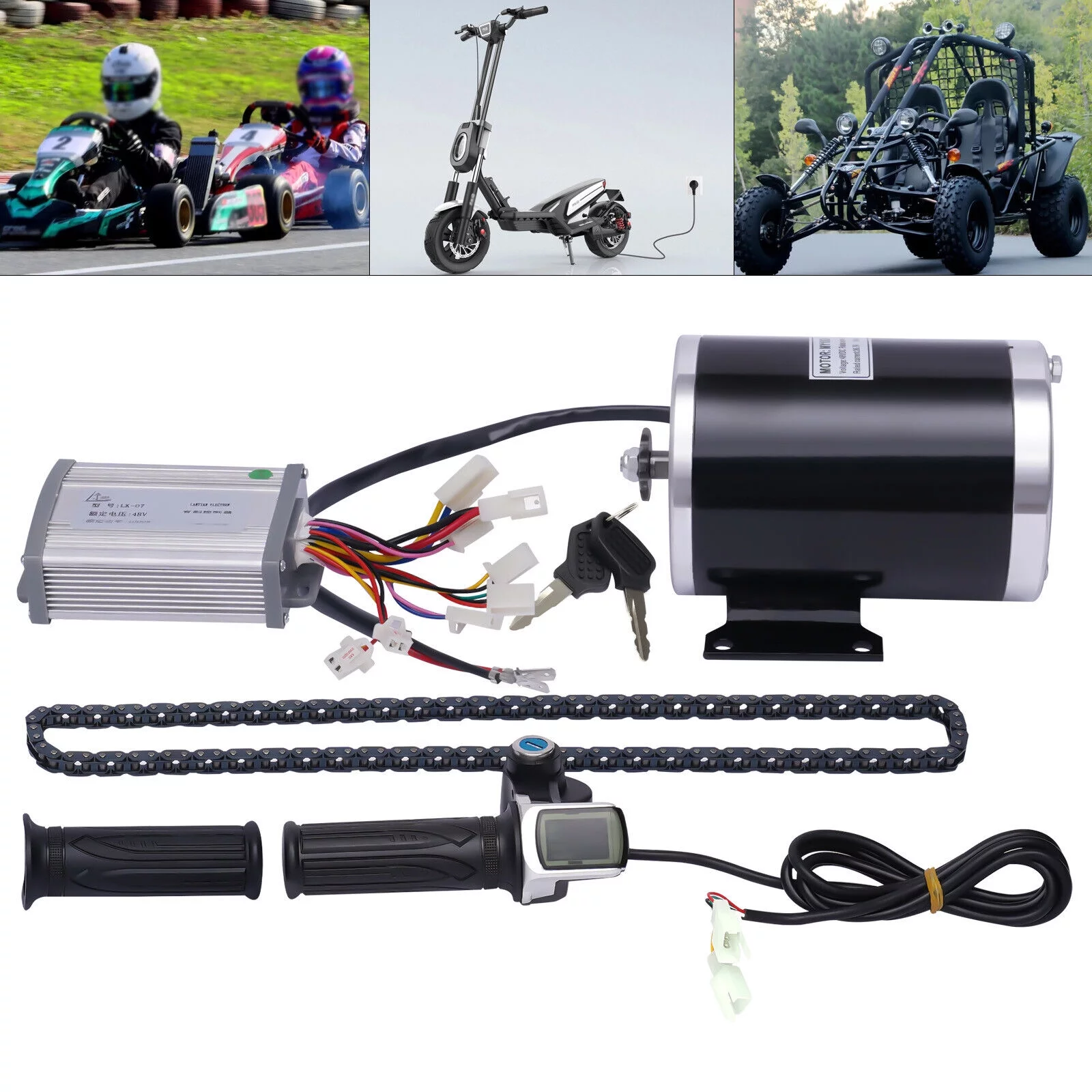 1000W Electric Bicycle Conversion Set Brush E-Bike Cycling Motor Controller 48V