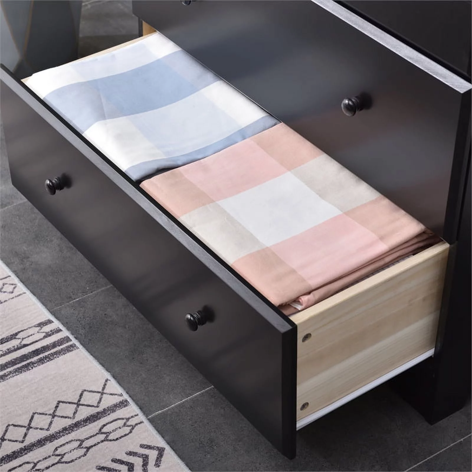 Home Square 3-Piece Set with Full Bed 4-Drawer Chest Dresser & Nightstand