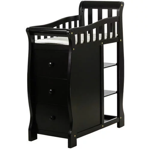 Dream On Me Brody 5-in-1 Convertible Crib with Changer, Black