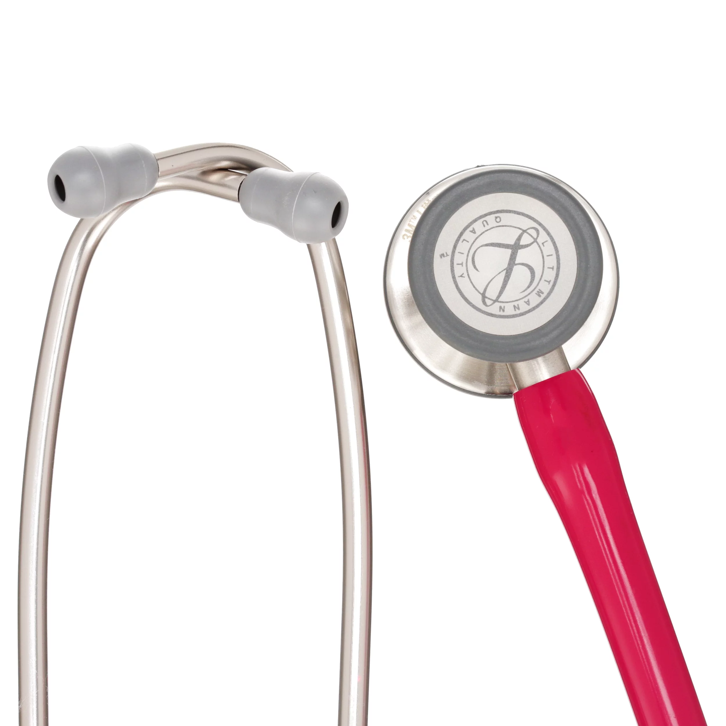 3M Littmann Cardiology IV Stethoscope, Standard-Finish Chestpiece, Raspberry Tube, Stainless Stem and Headset, 27 inch, 6158