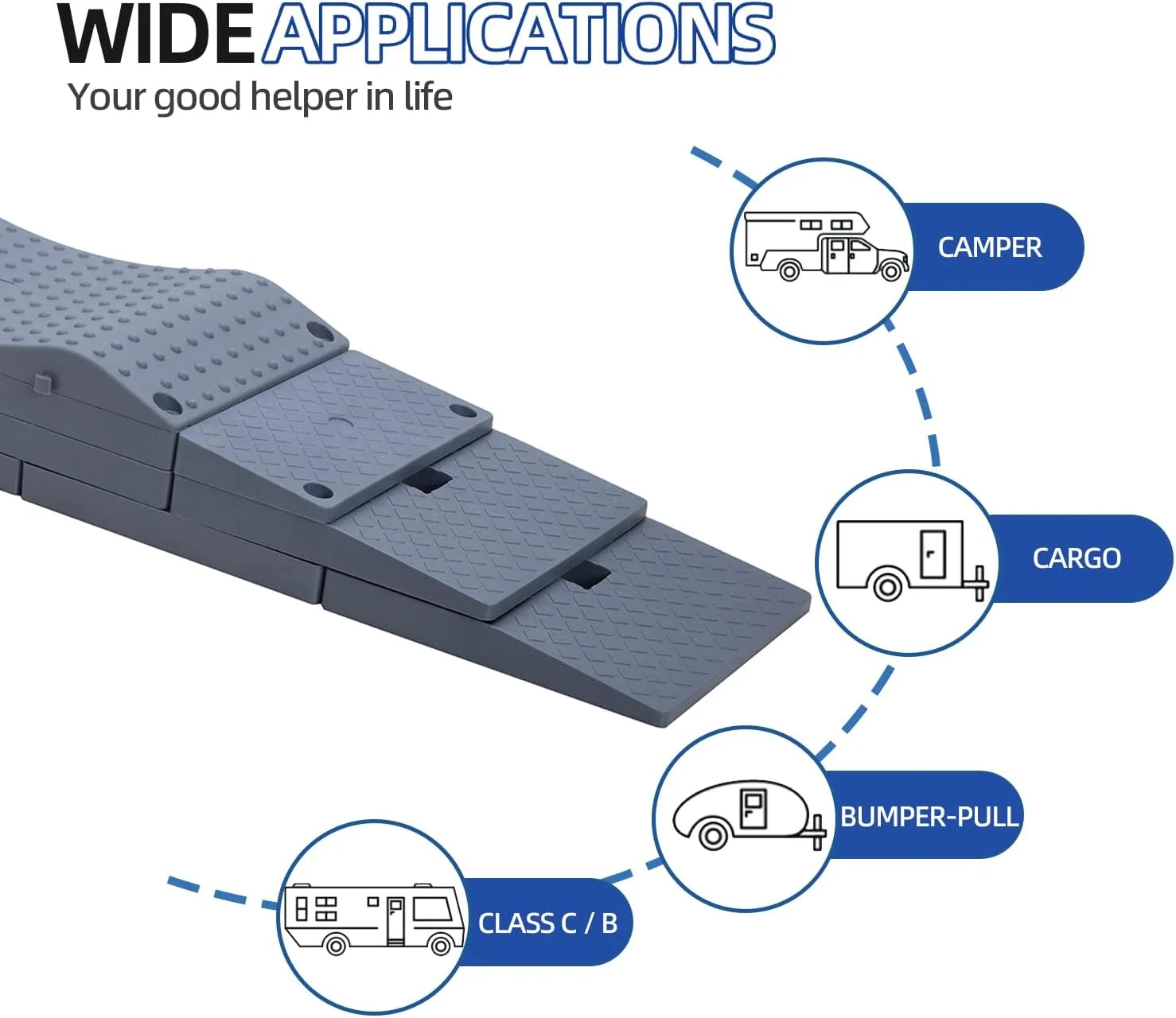 GarfatolRv RV Leveling Blocks Heavy Duty Camper Blocks RV Stabilizer Pads with Carrying Bag(Gray)